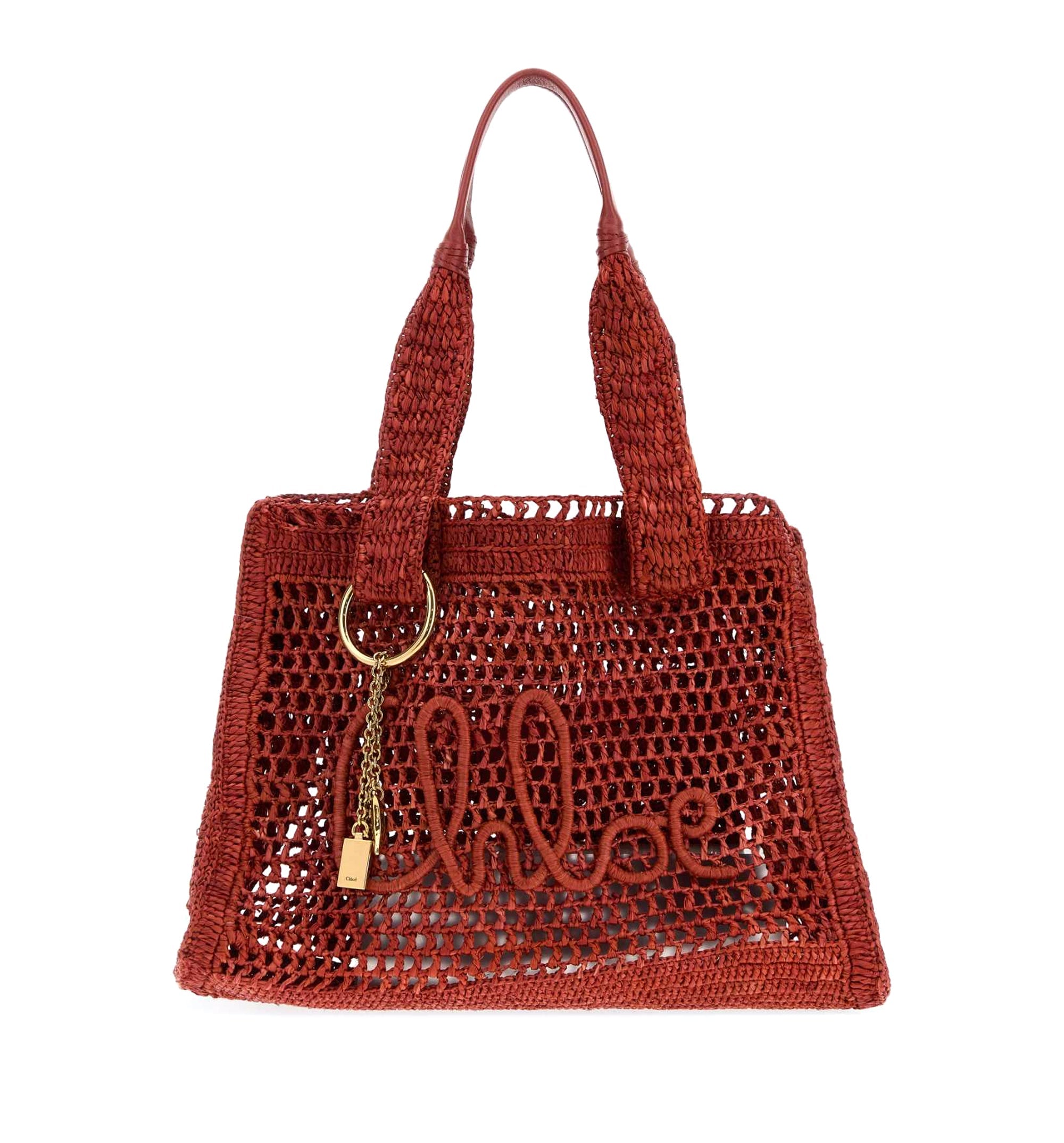 Summer Banana east-west tote bag in raffia
