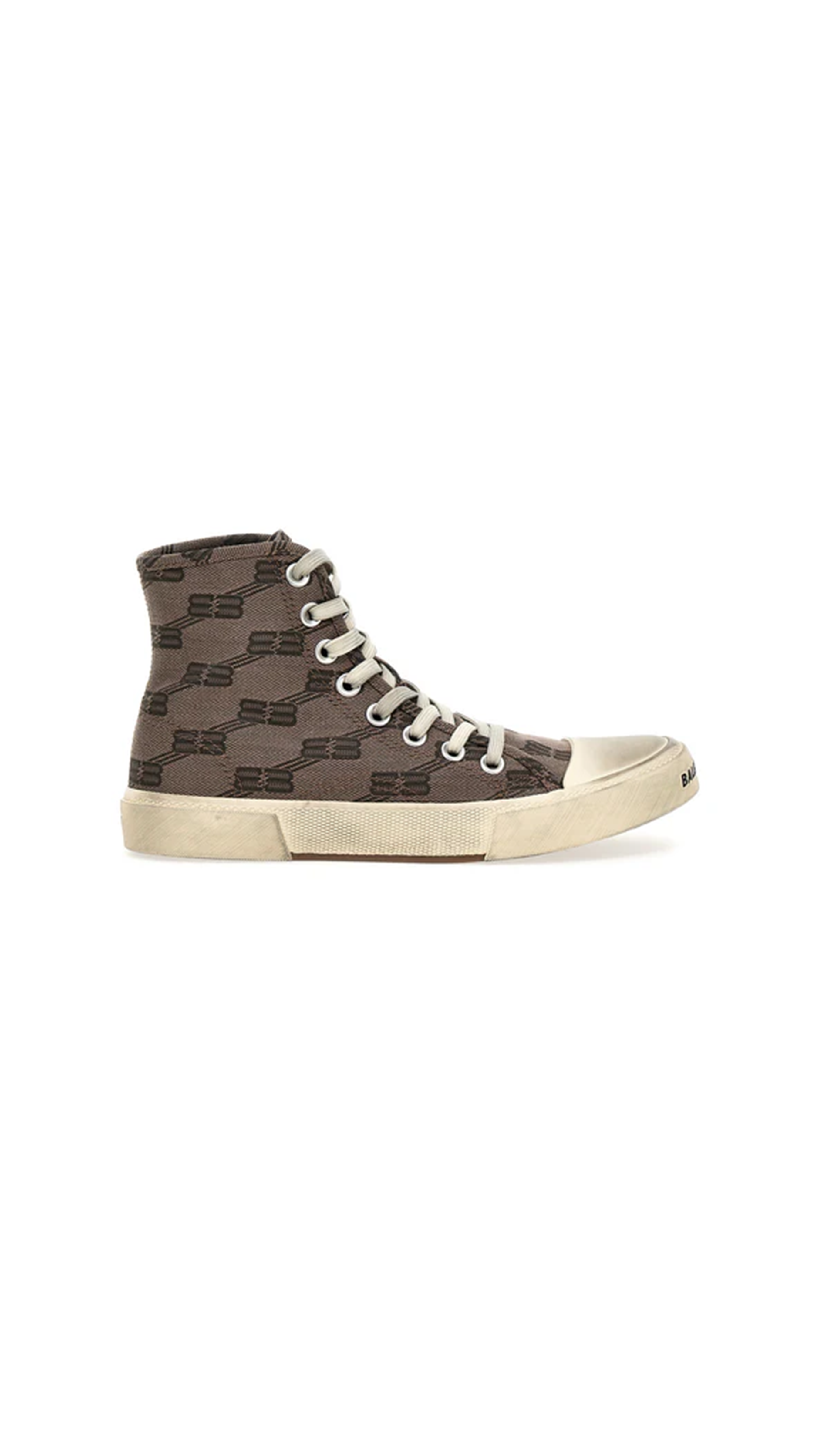 High-Top Laced Sneakers - Brown