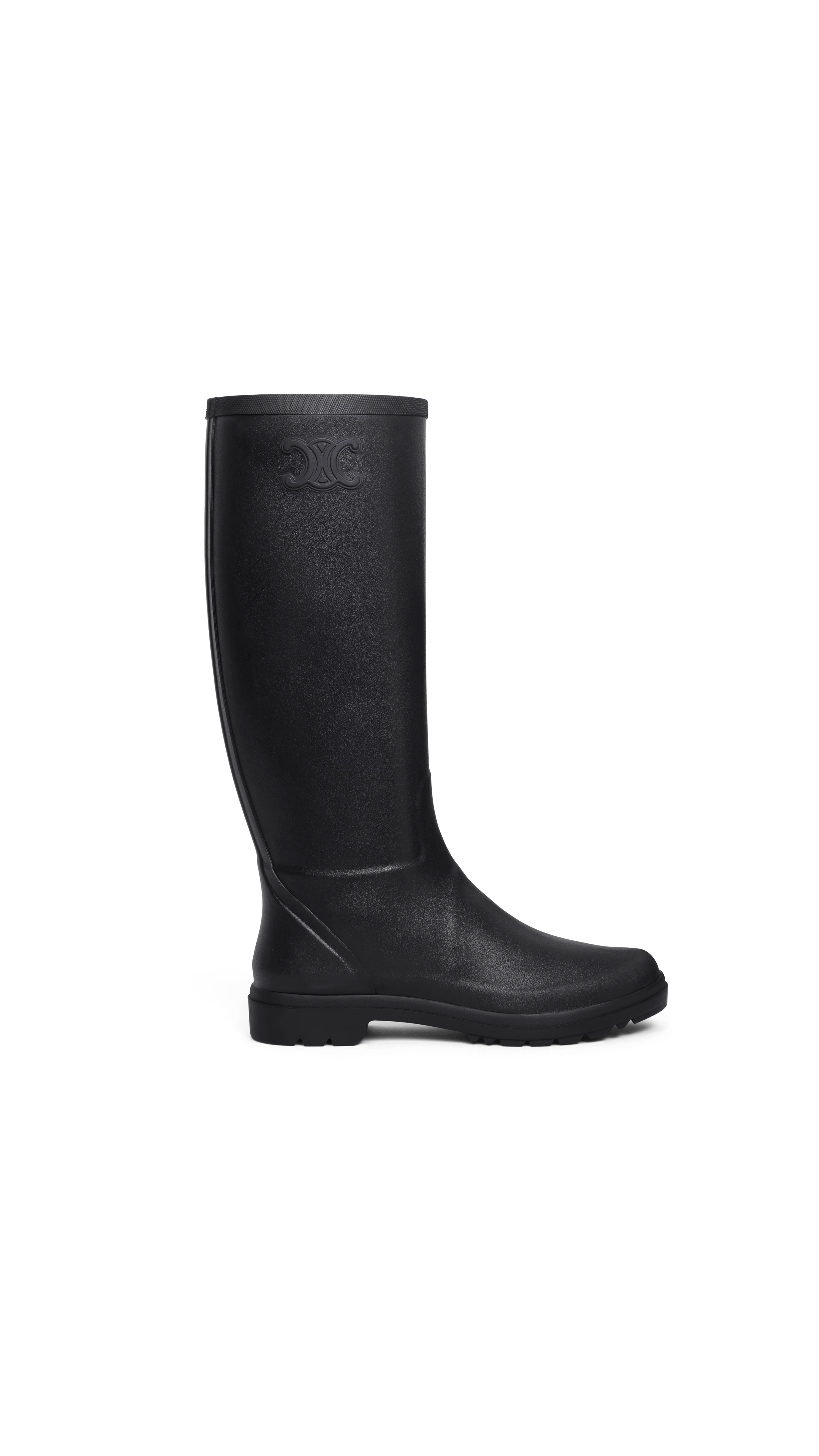 Hight Rain Boots in Natural Rubber - Black