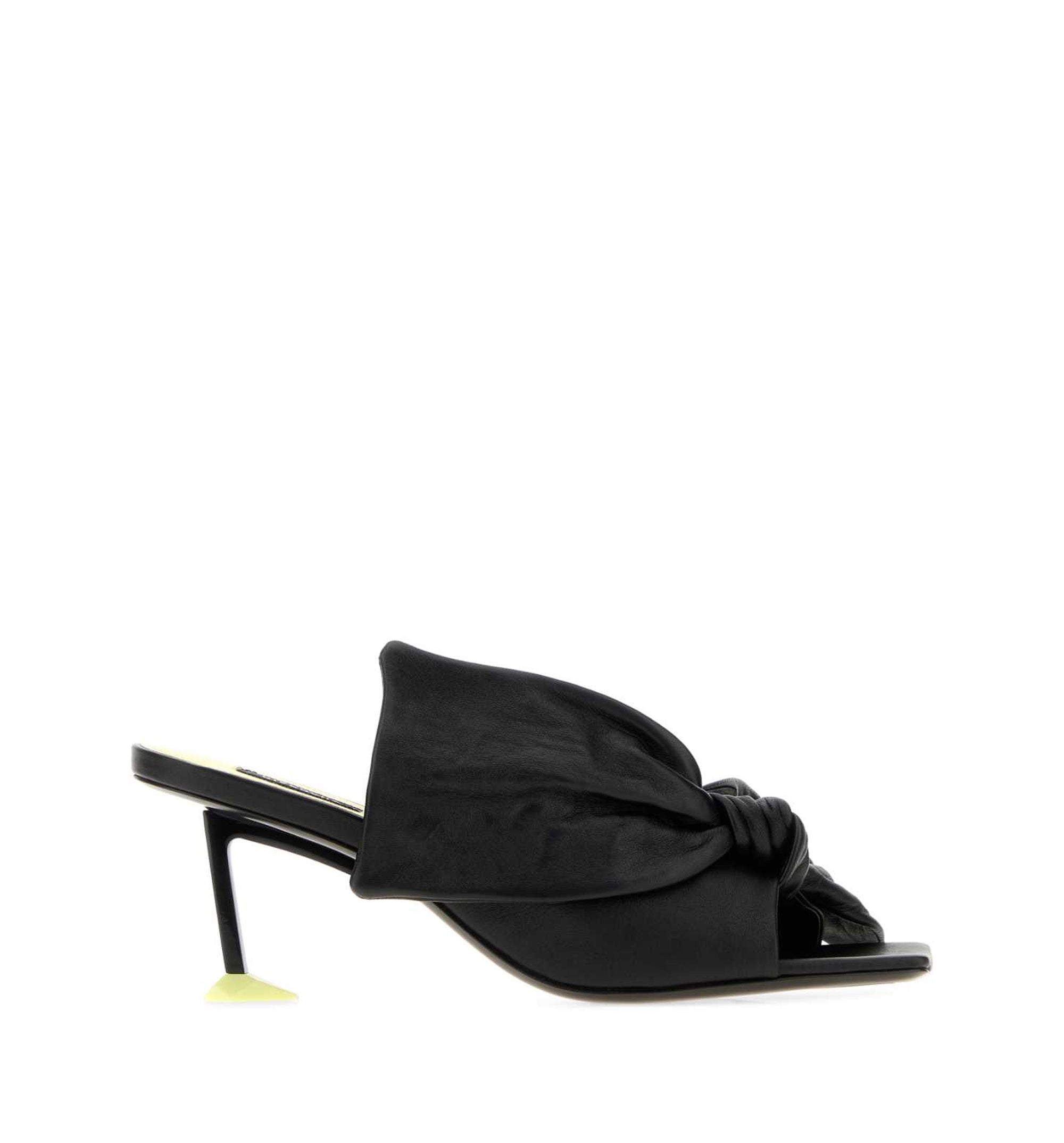 Boudoir Heeled Mules In Nappa Leather With Bow