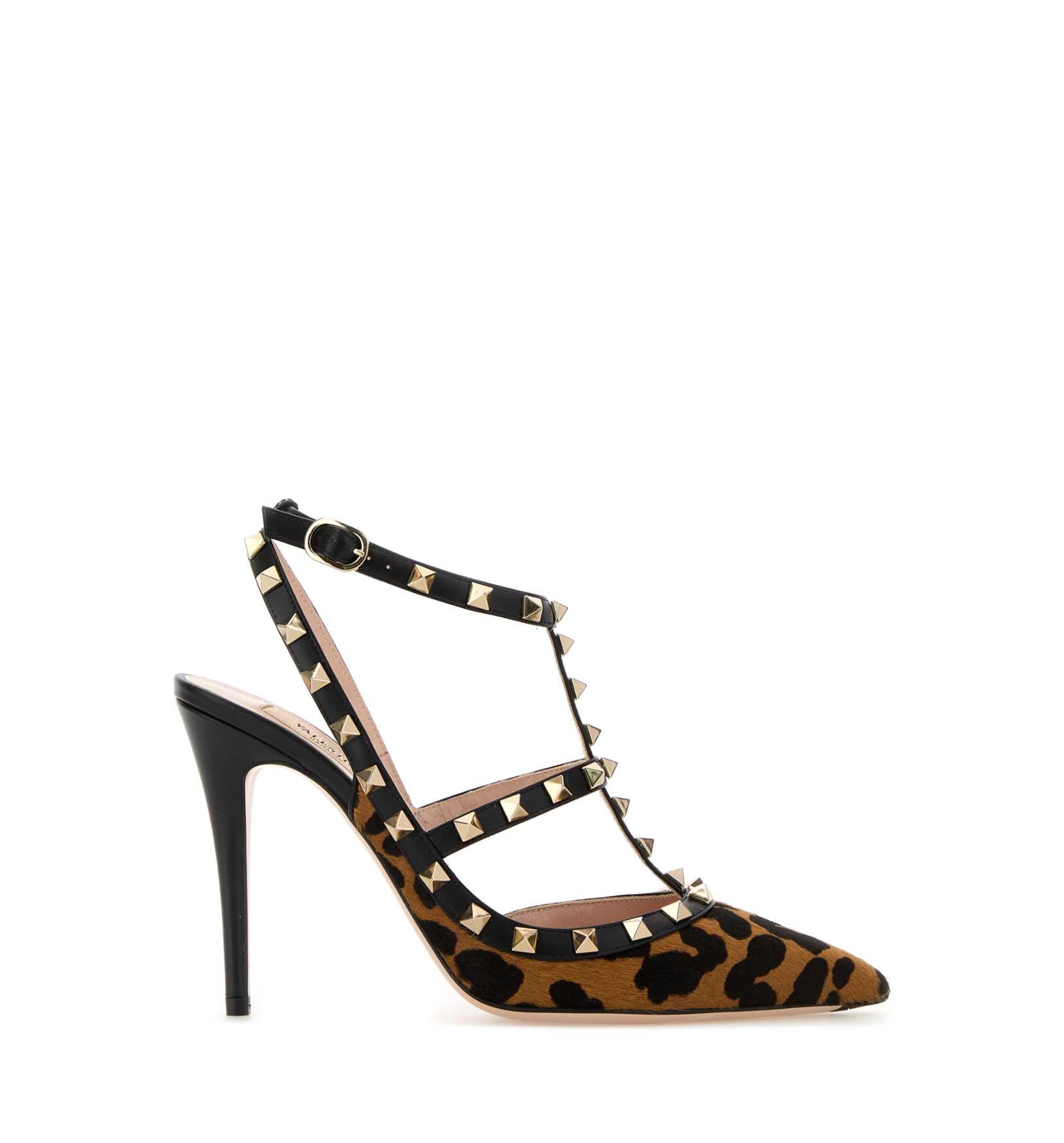 Rockstud Pony-Effect Calfskin Pumps