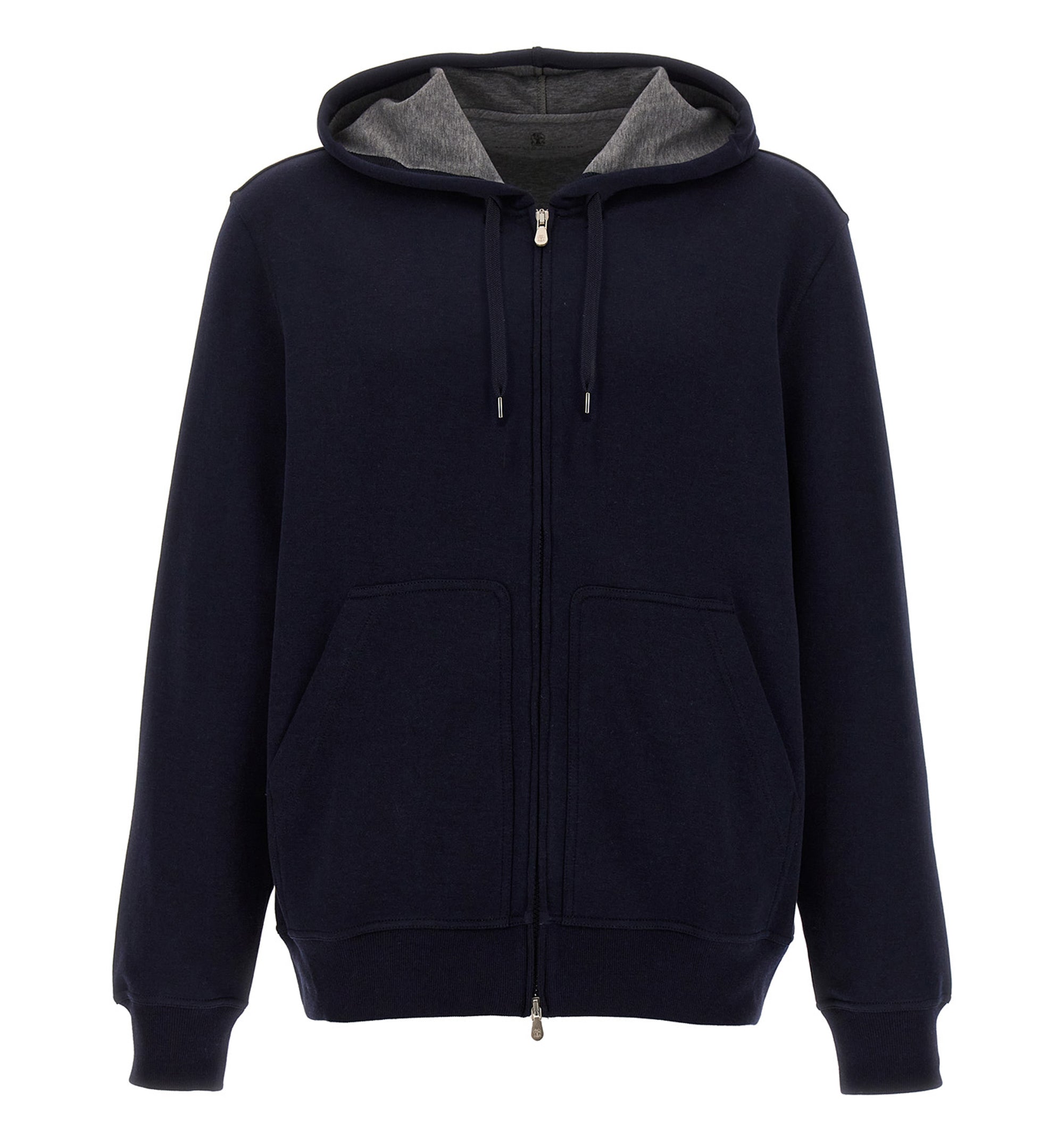 Double Cloth Hooded Sweatshirt With Zipper