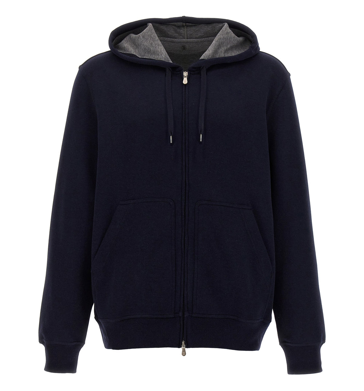 Double Cloth Hooded Sweatshirt With Zipper