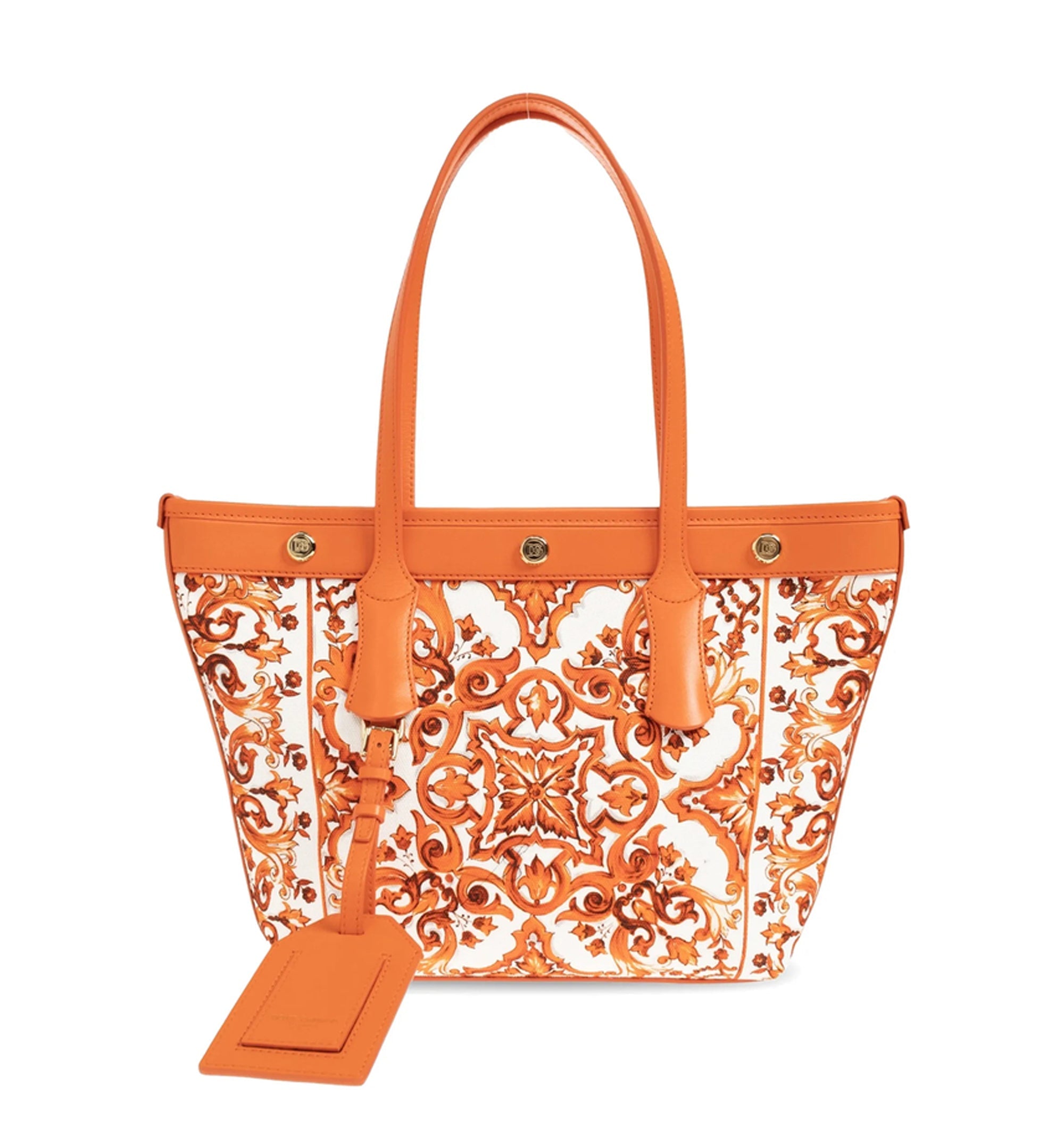Atene Shopping Bag In Maiolica-Print Canvas