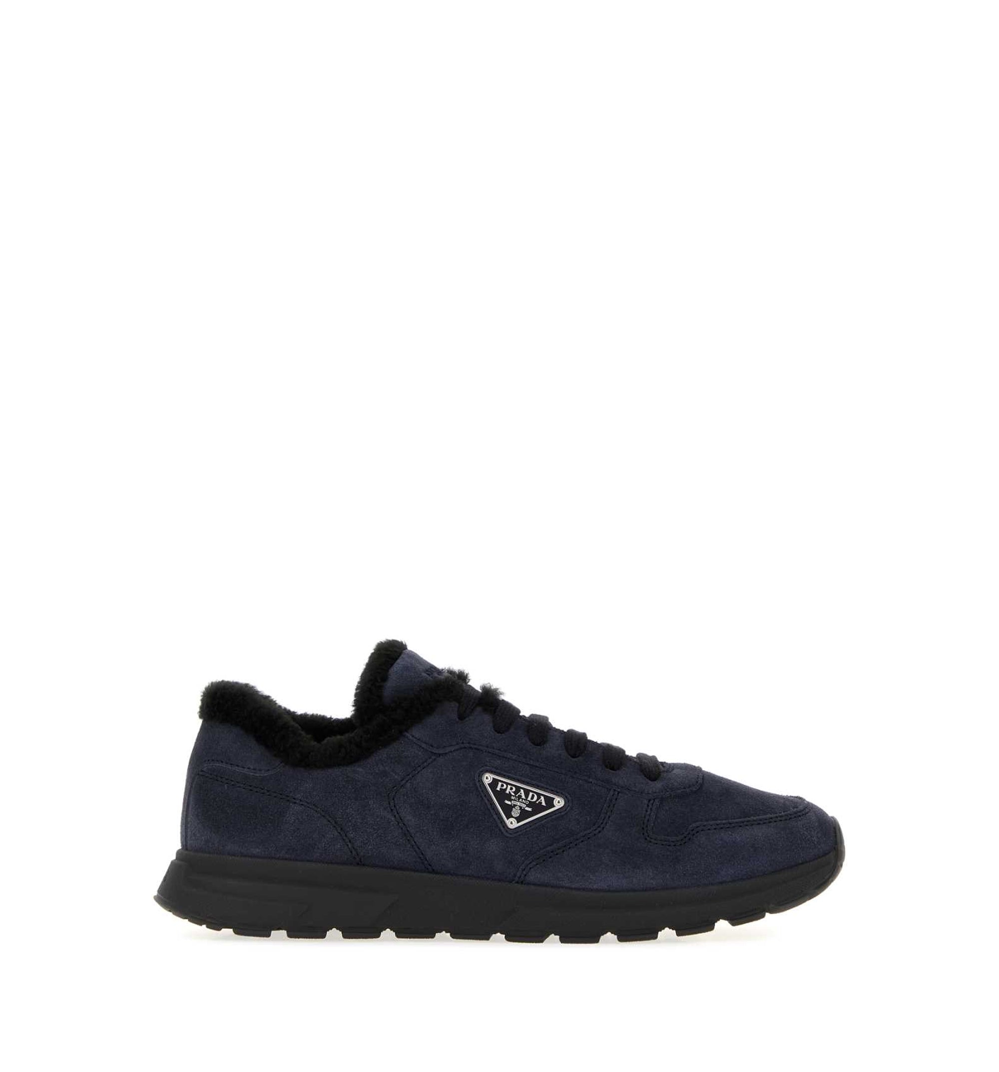 Prax 01 Re-Nylon and brushed leather sneakers