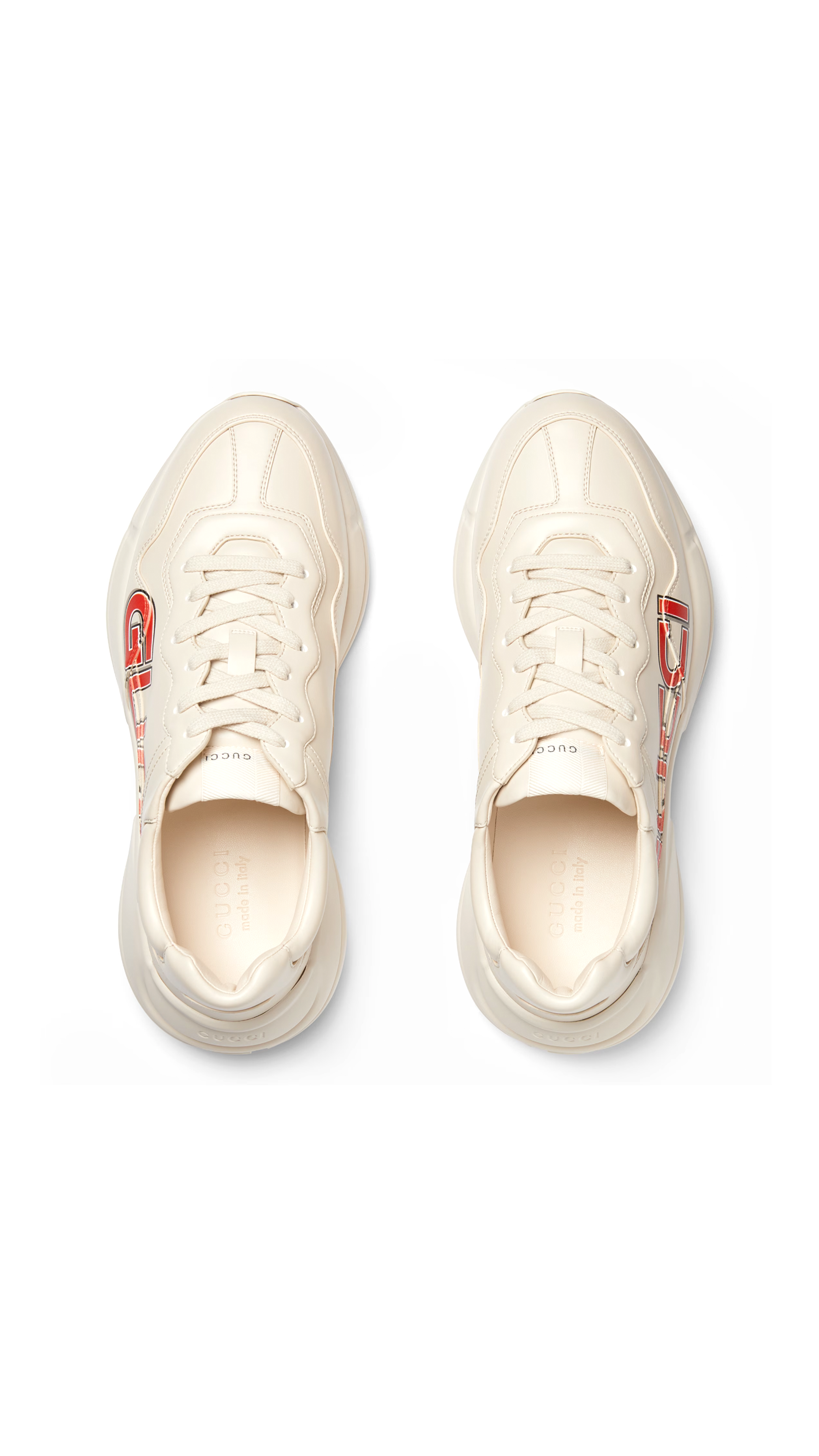 Printed Rython Sneakers - White/Red