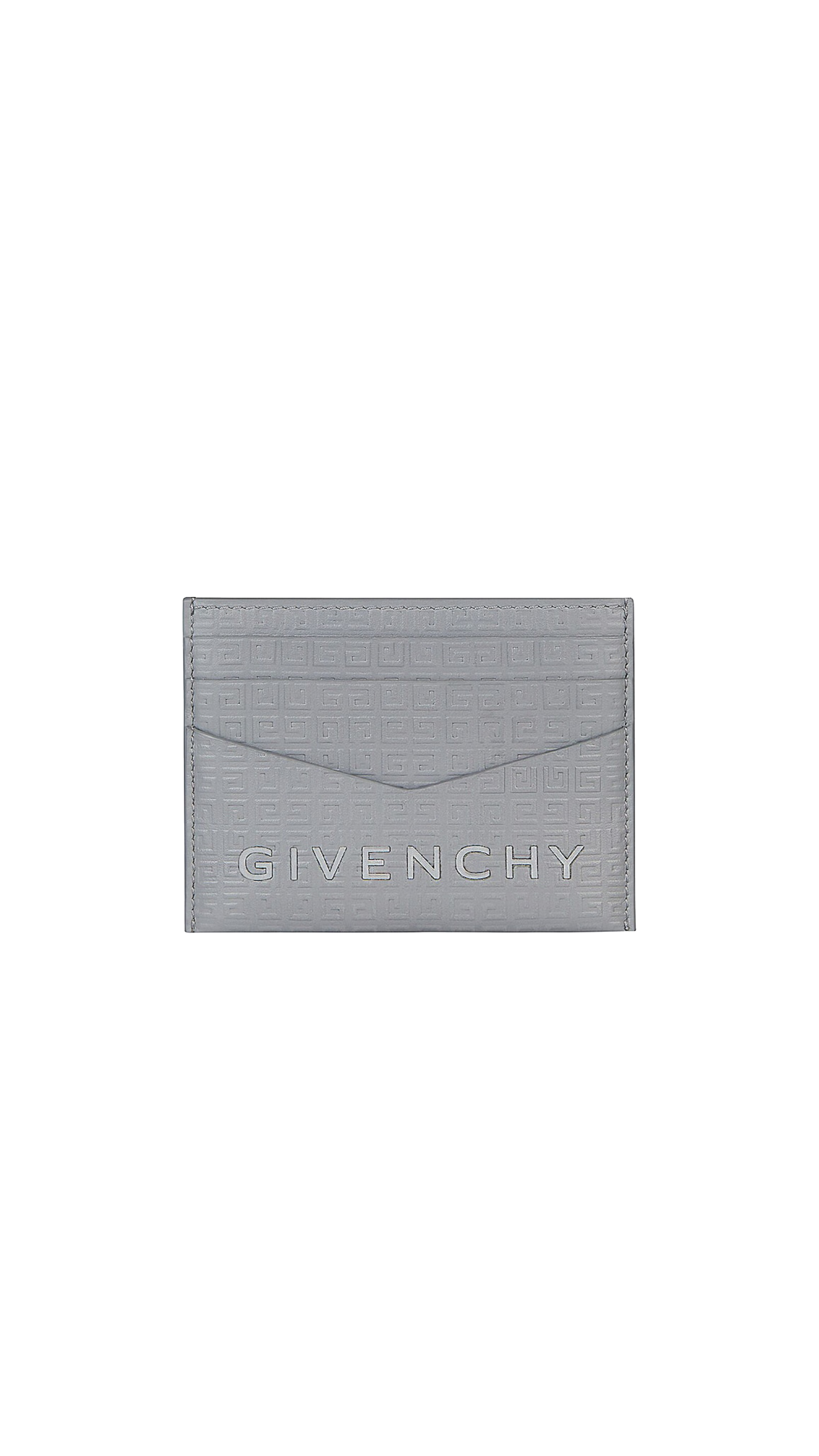 Givenchy Card Holder In 4g Micro Leather - Light Grey