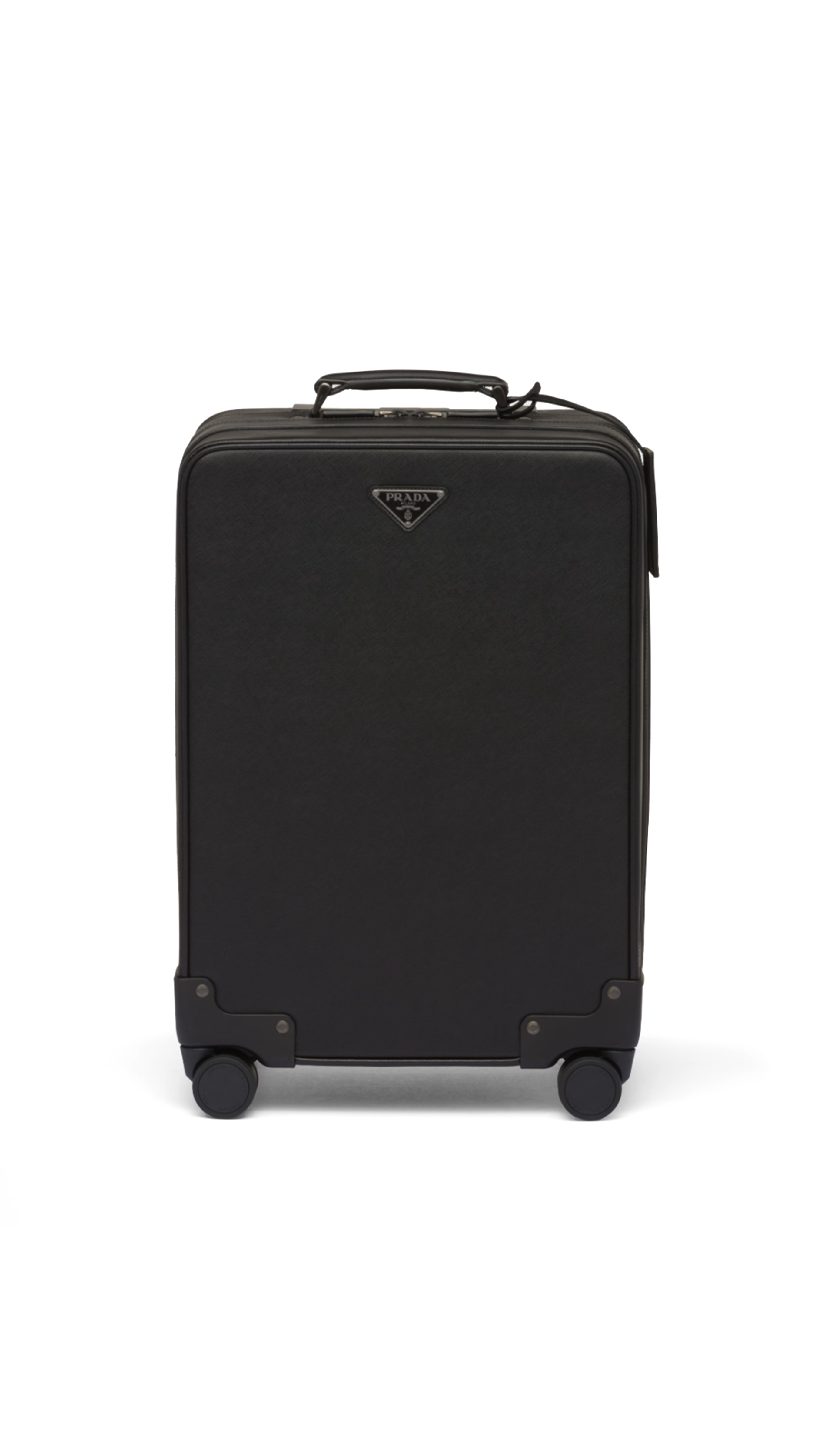 Saffiano Leather Trolley - Black