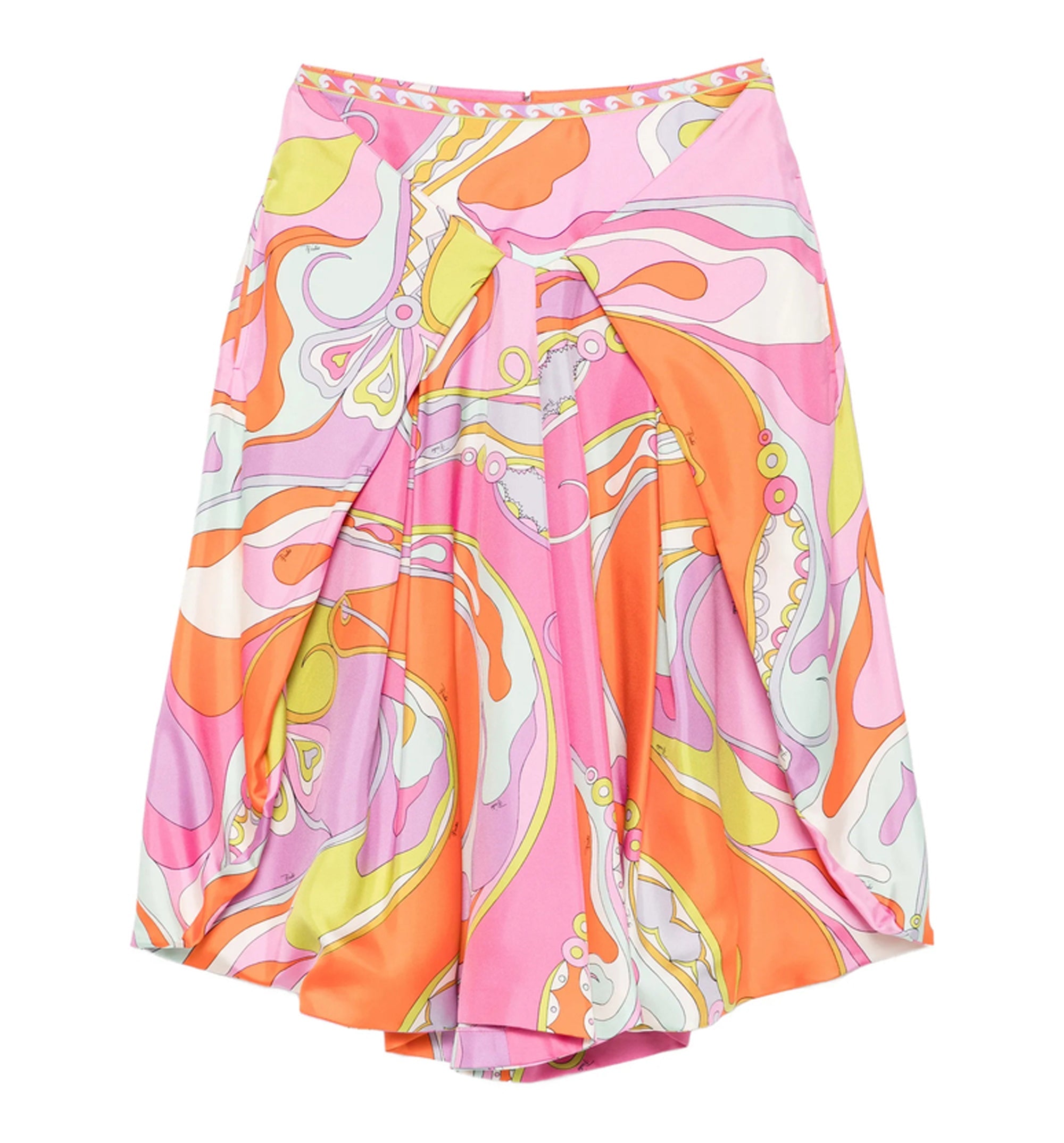 Orchidee Print Wide Silk Pants