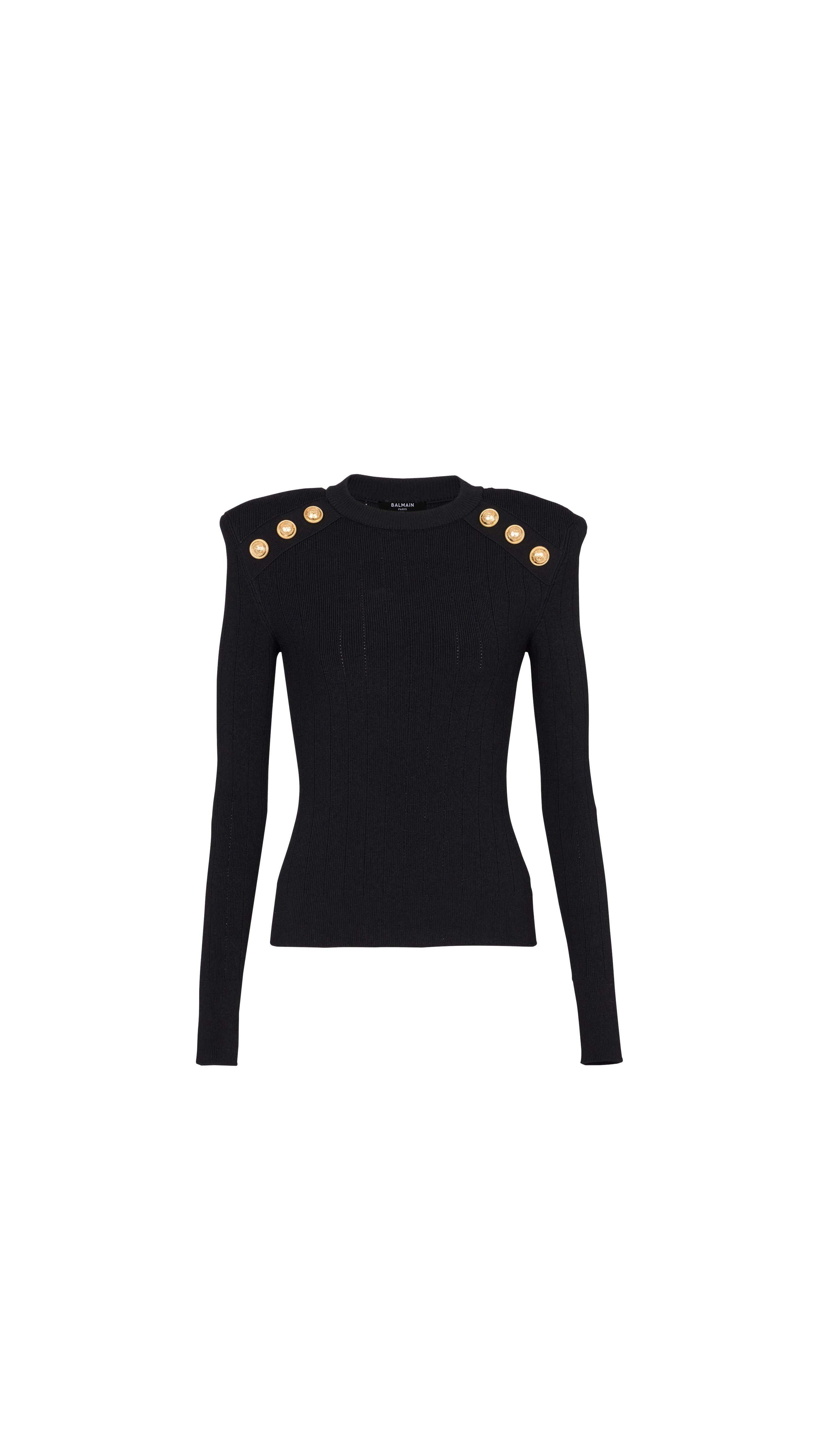 Knit Jumper With Button Details - Black