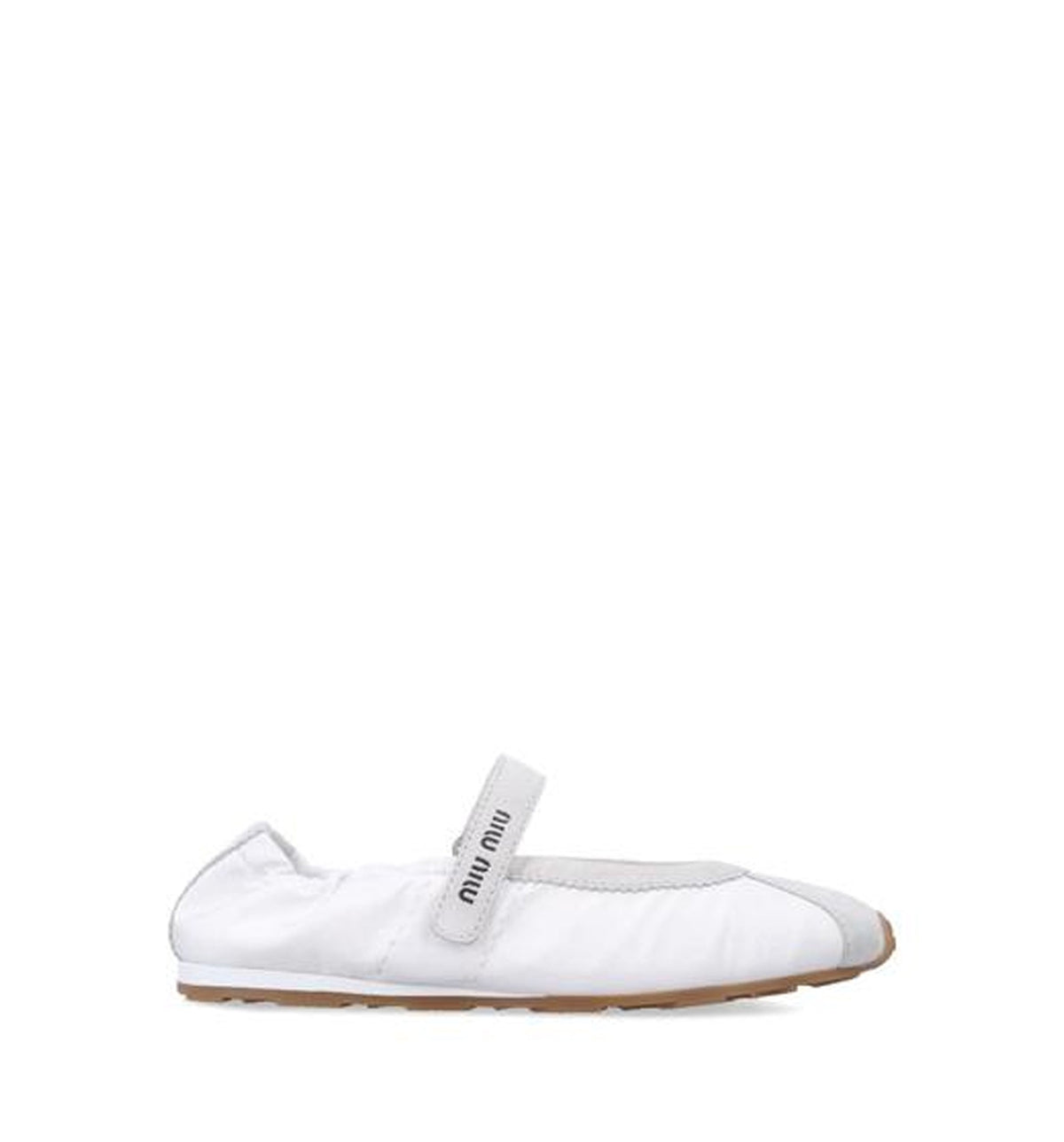 Plume technical fabric and suede ballerinas