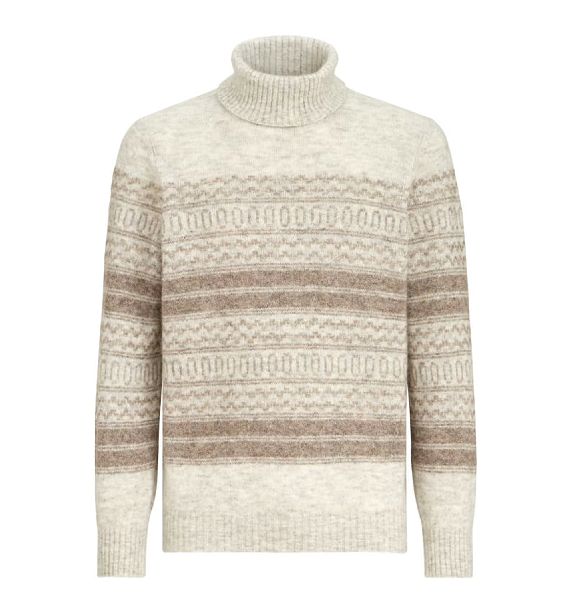 Alpaca, cashmere and wool nordic jacquard turtleneck sweater