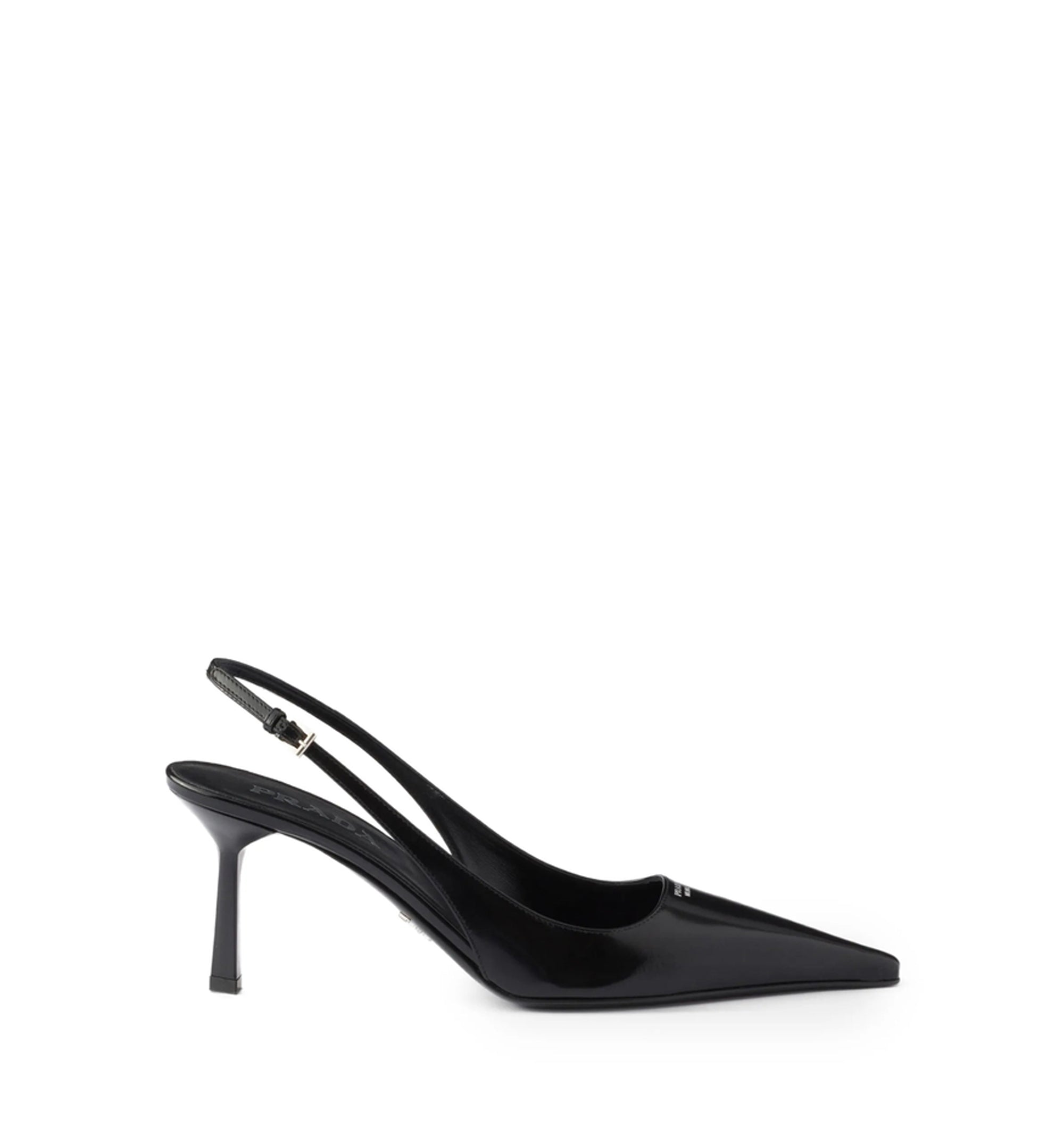 Brushed leather slingback pumps