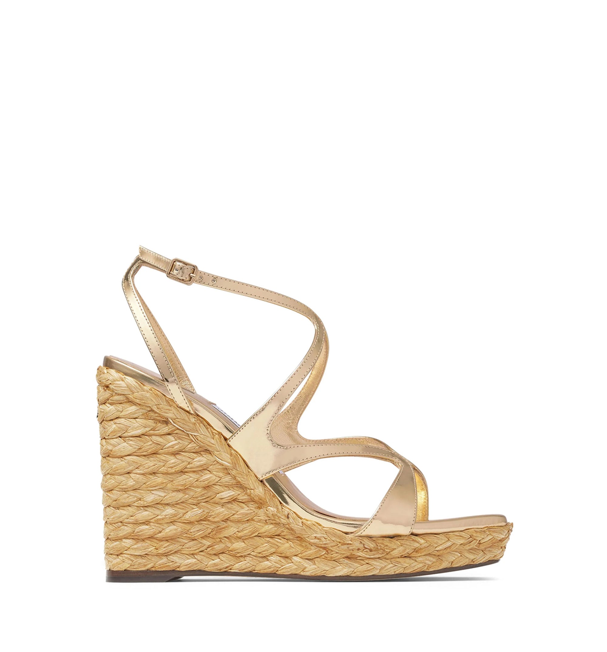 Ayla 110 Metallic Leather Wedge Sandals