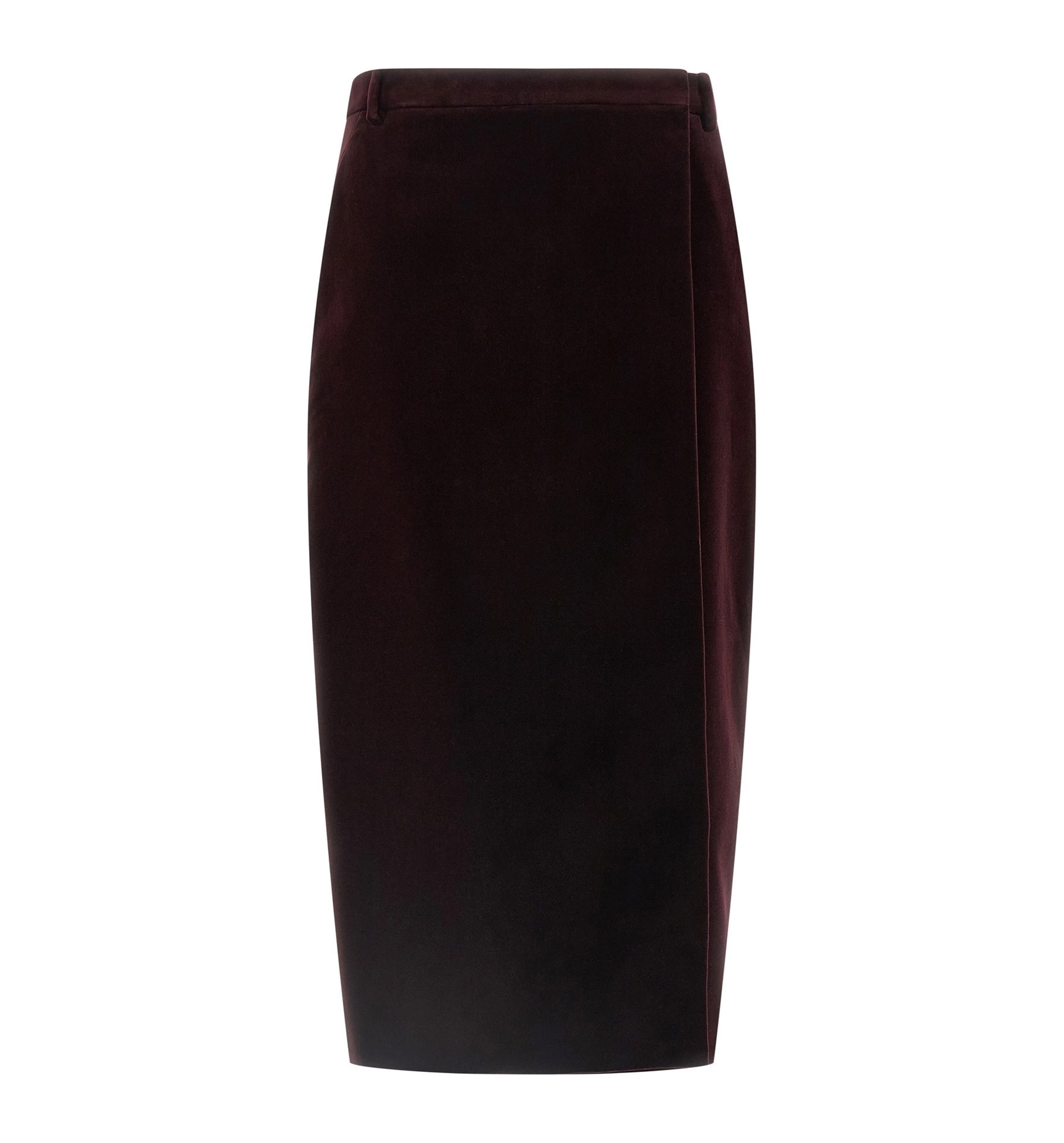 Midi Wrap Skirt In Cotton Velvet