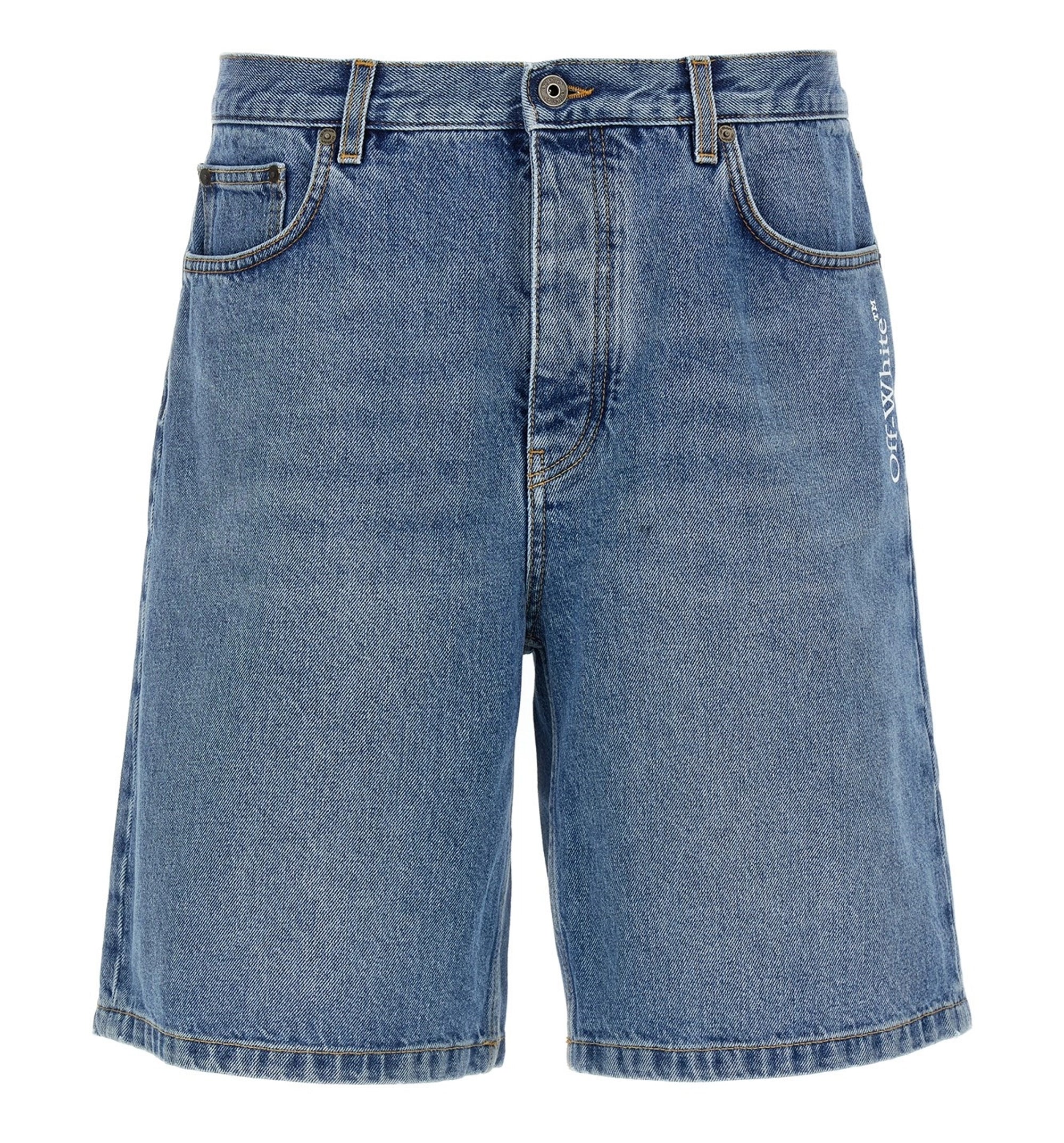 Half Arrow Denim Shorts