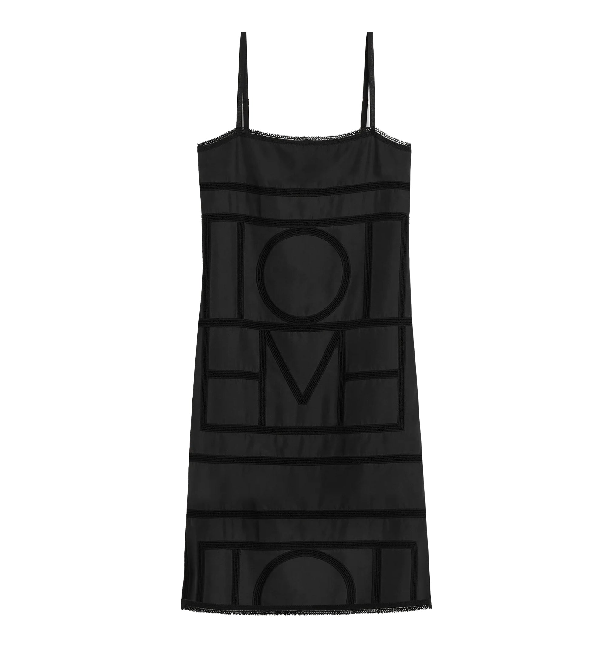Short silk dress with all-over monogram