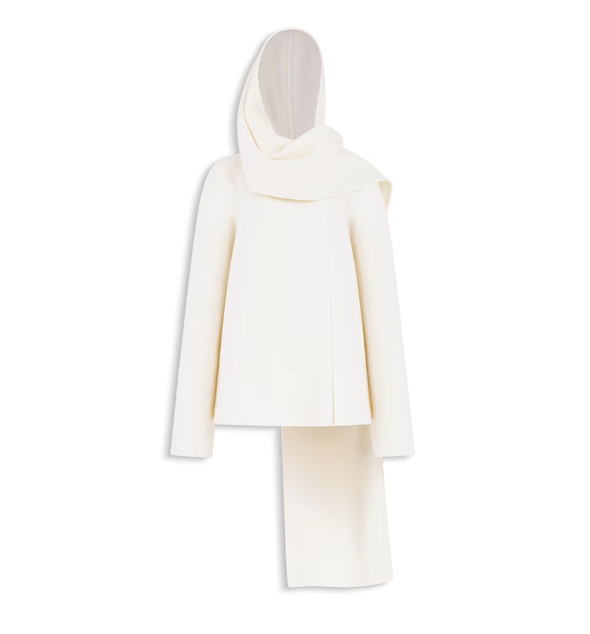 Scarf Boiled Wool Coat