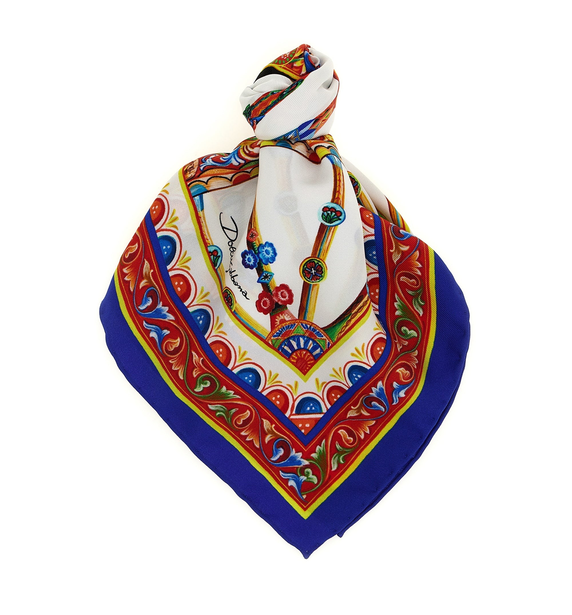 50x50 Carretto-Print Silk Twill Scarf