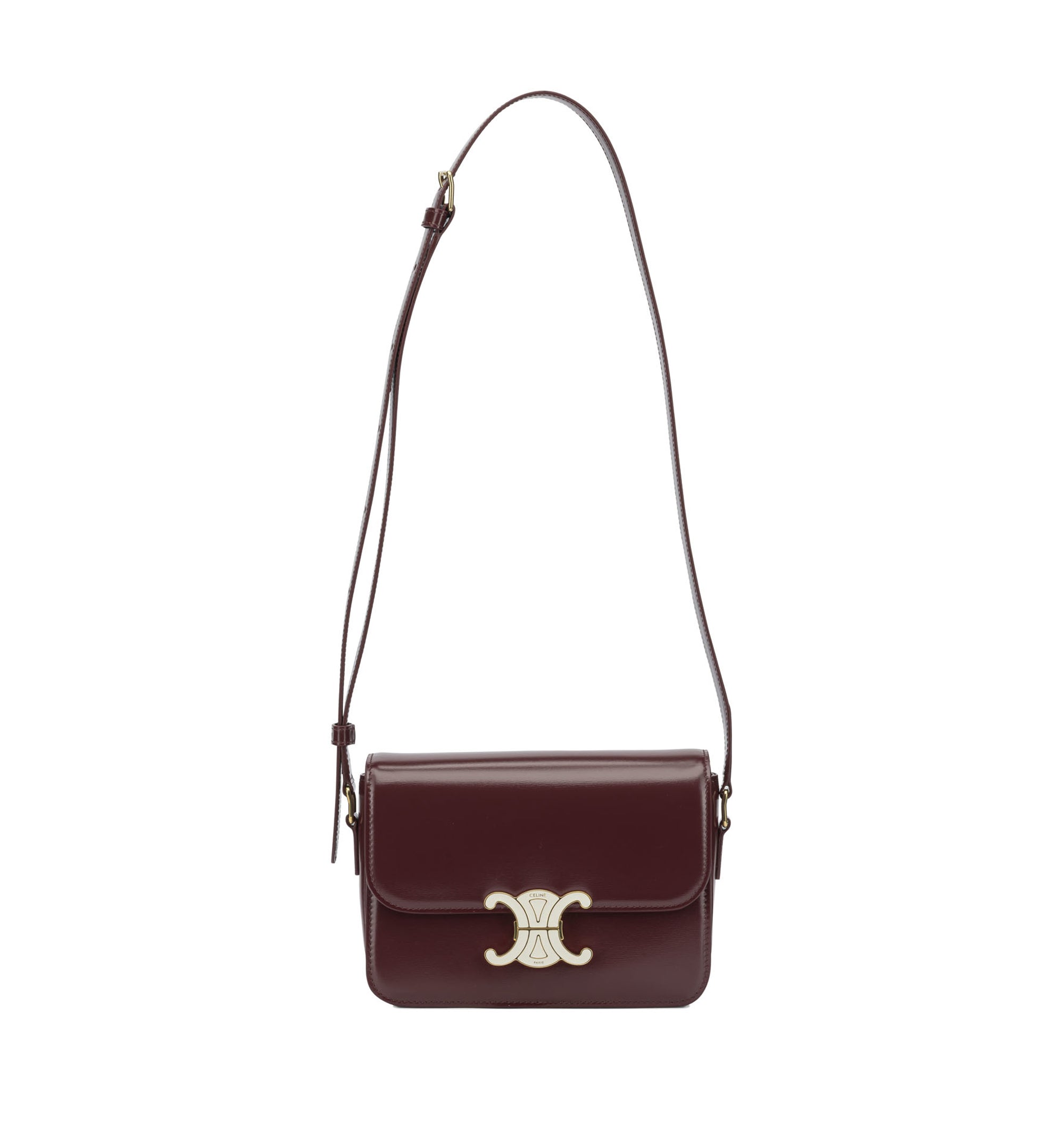 Teen Triomphe Bag In Shiny Calfskin With Enamel Closure