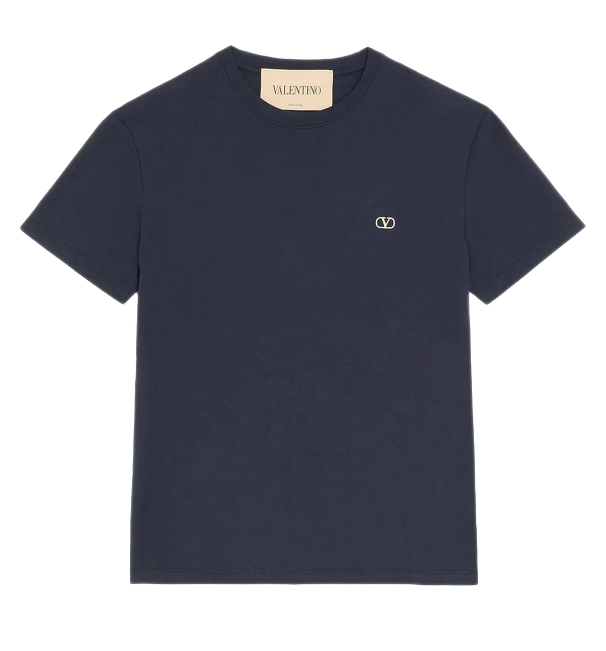 Valentino Cotton T-Shirt With VLogo Embroidery