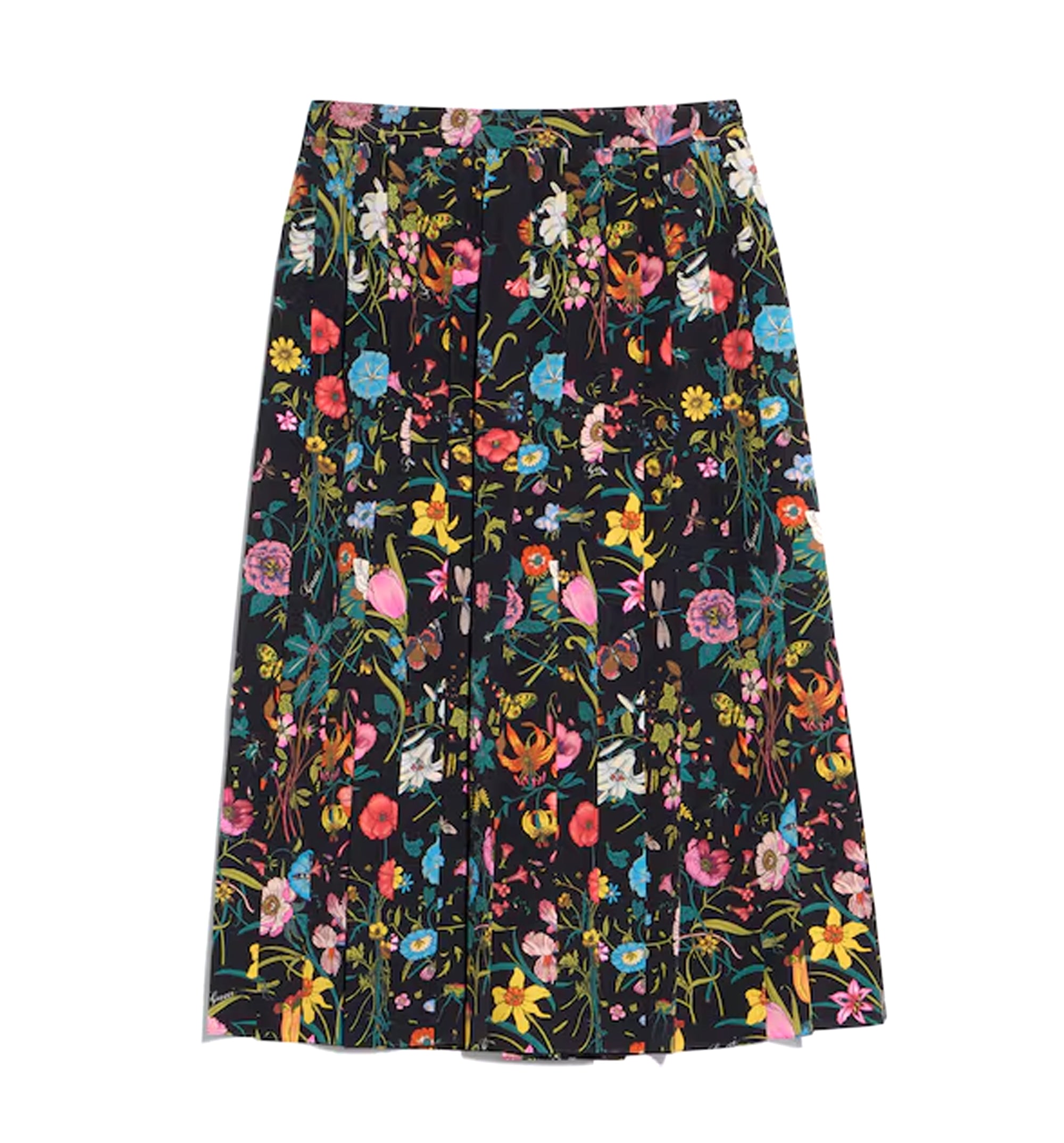 Printed Silk Midi Skirt