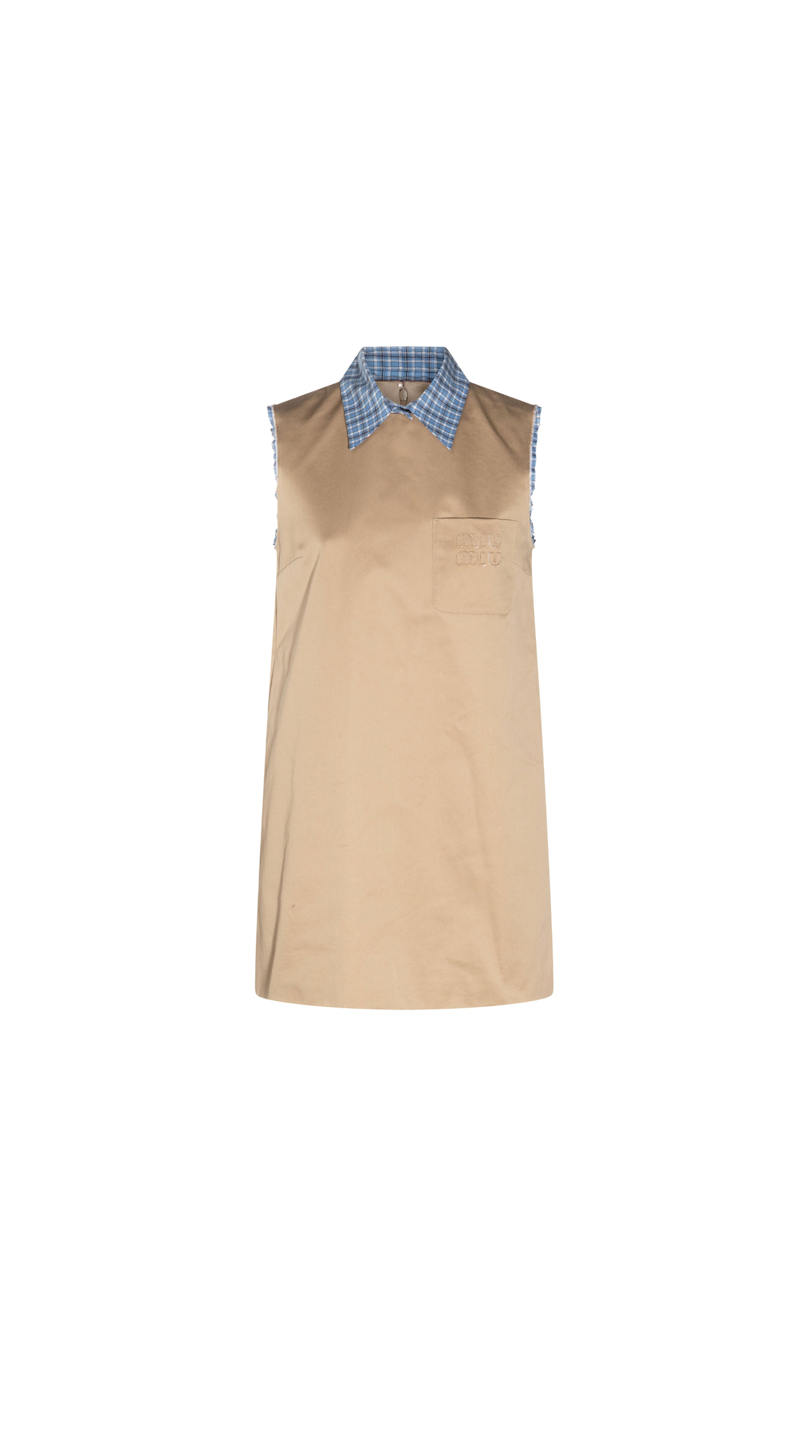 Cotton Mini Dress - Beige