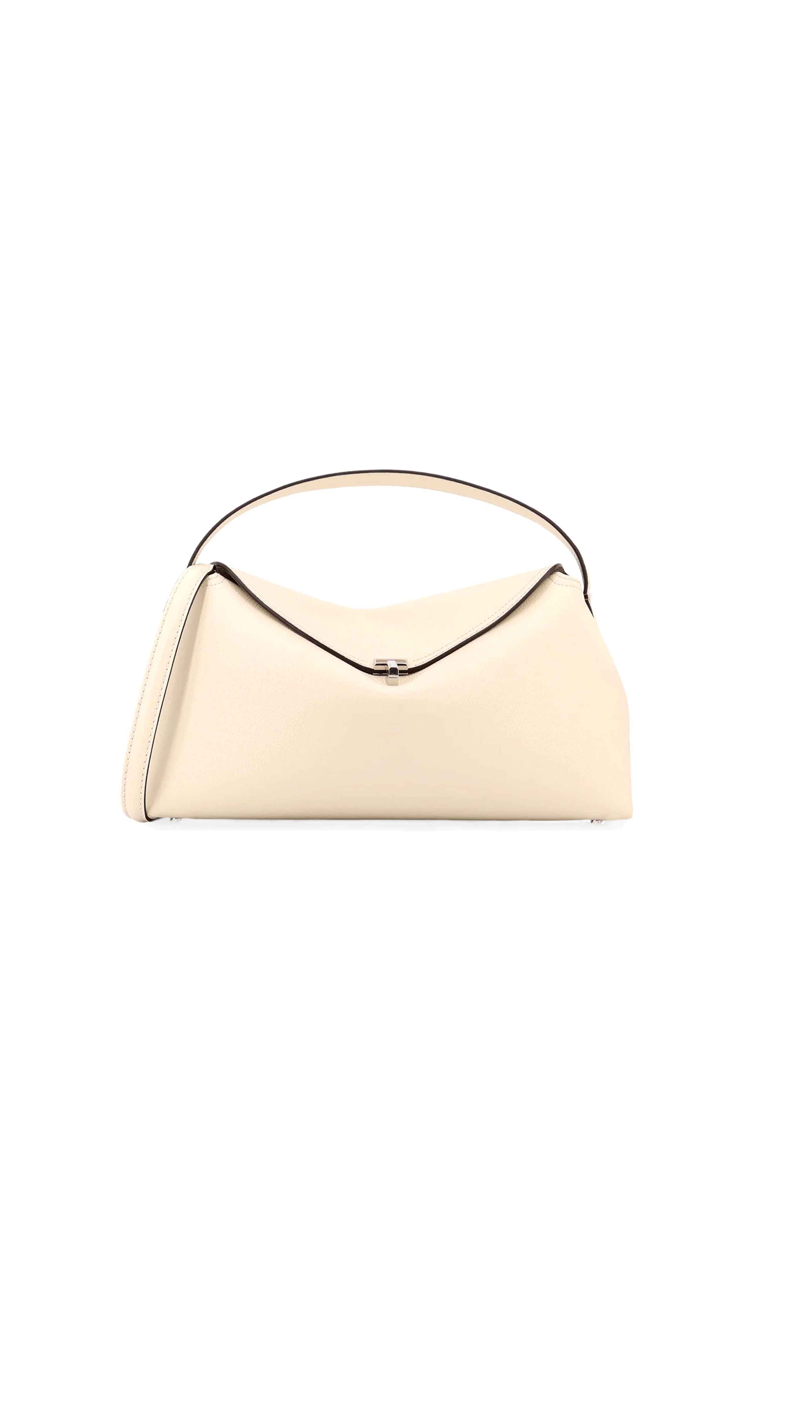 T-lock Leather Top Handle - White