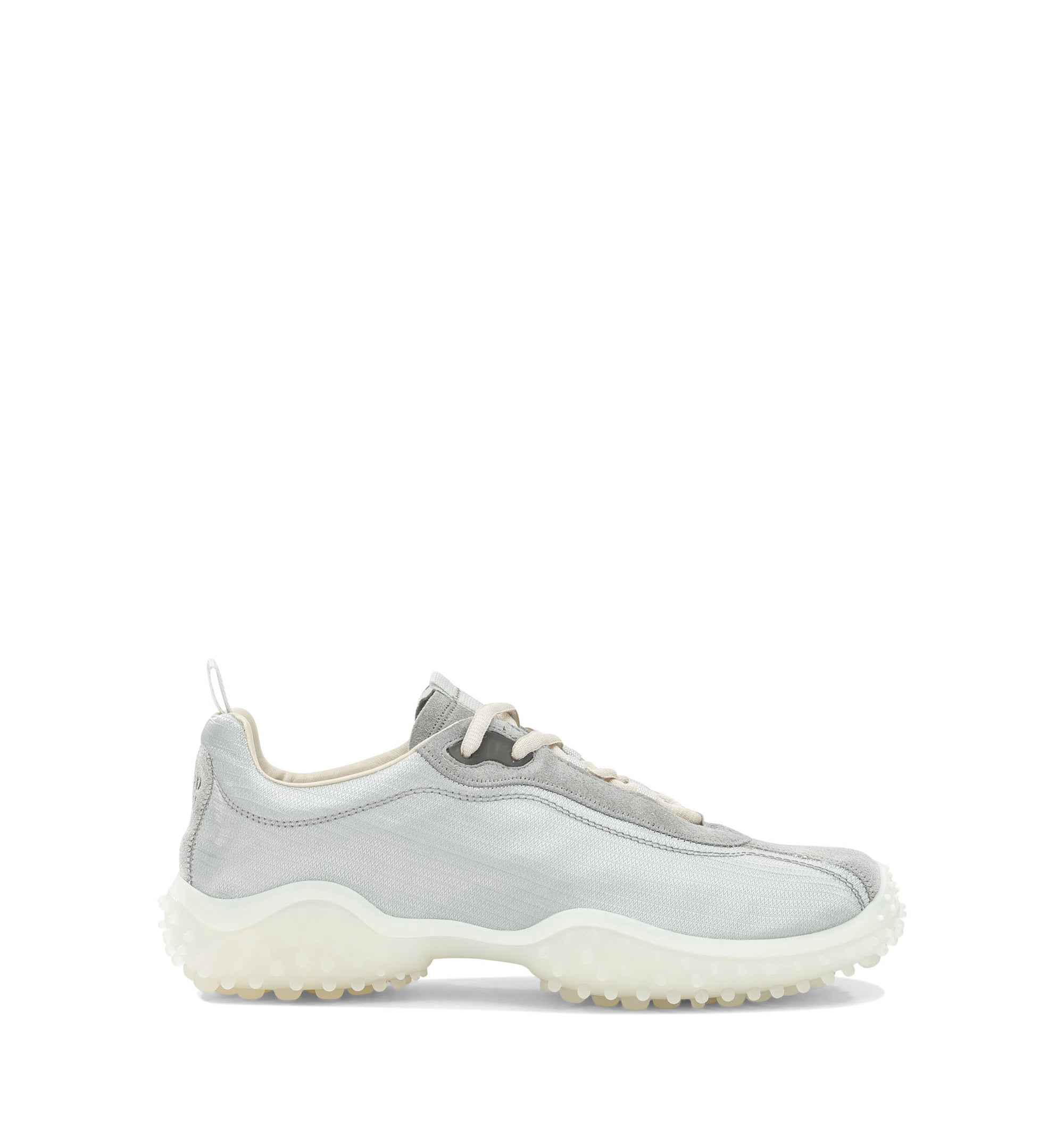 Bubble technical fabric and suede sneakers
