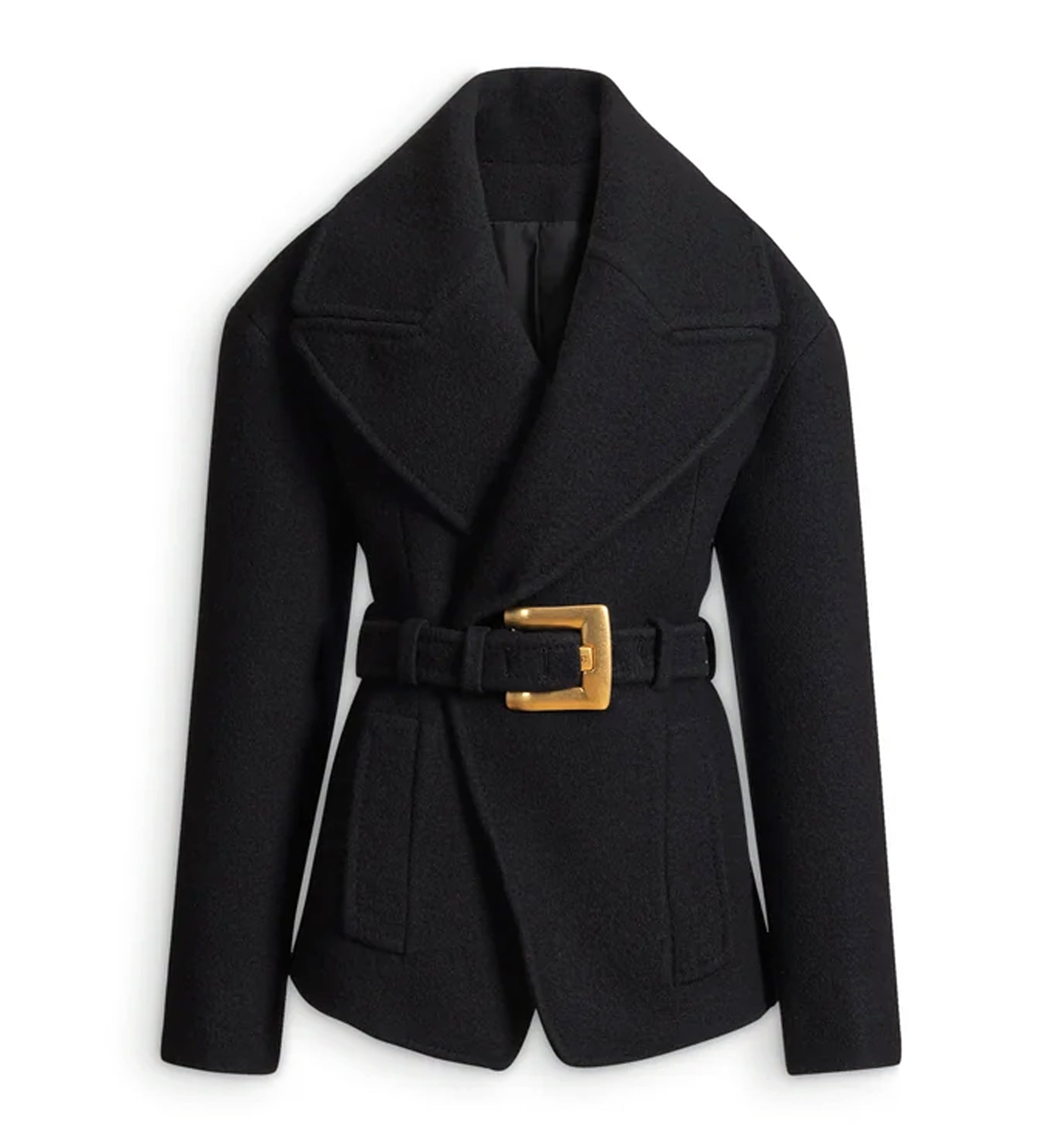 Belted wool pea coat