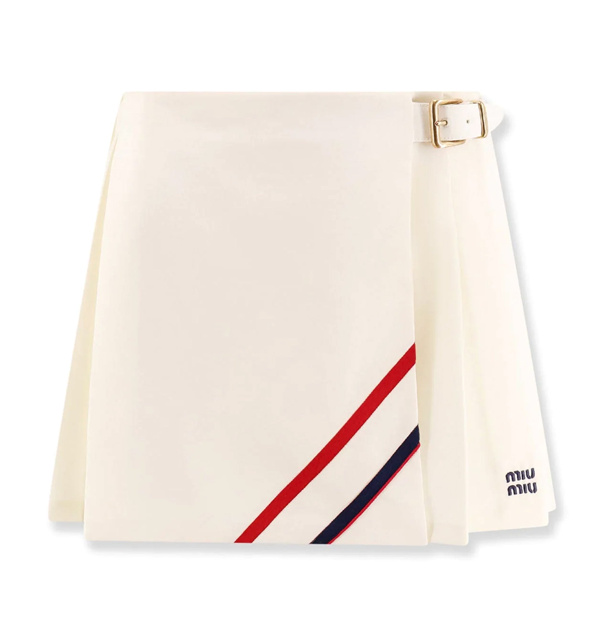 Plissé wool and mohair skirt