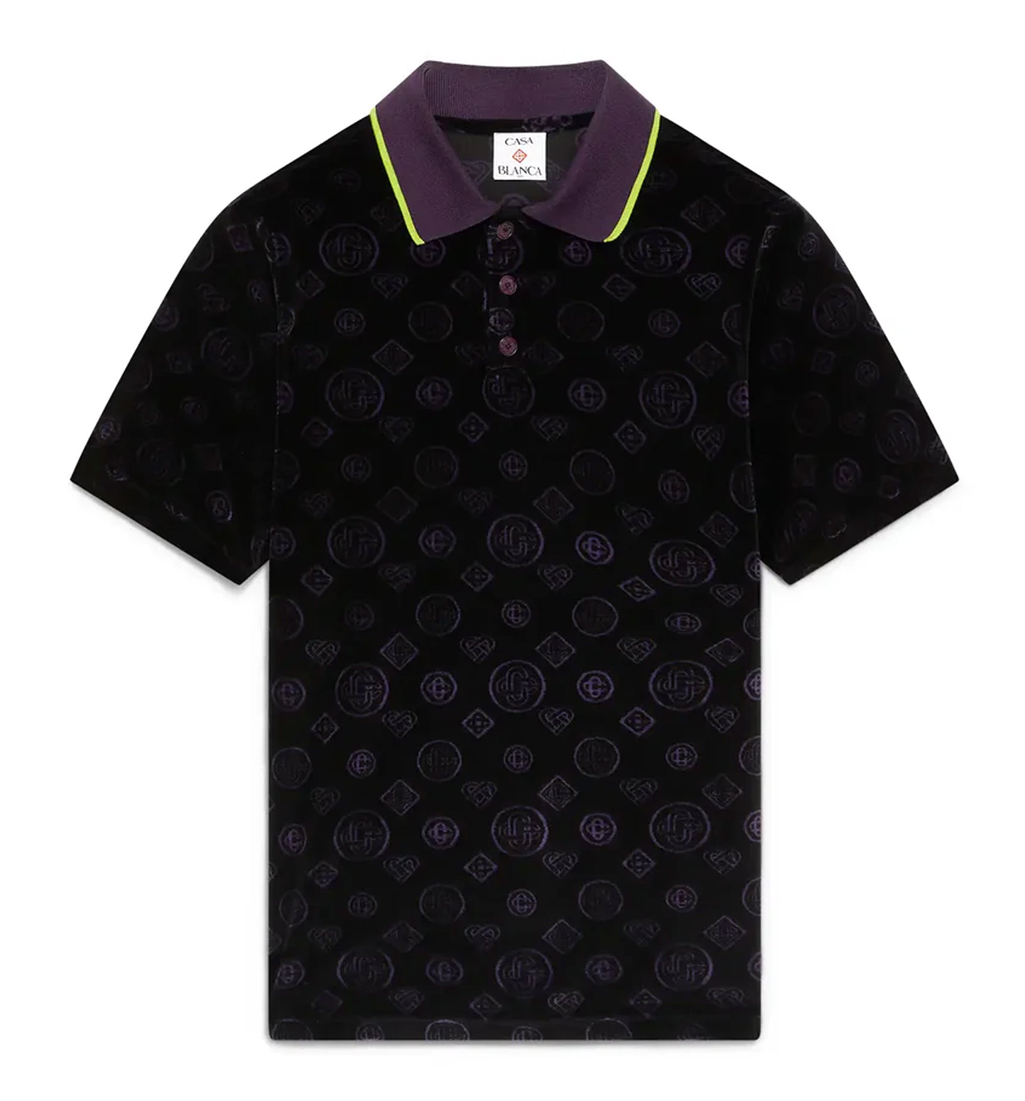 Purple Monogram Velour Polo Shirt