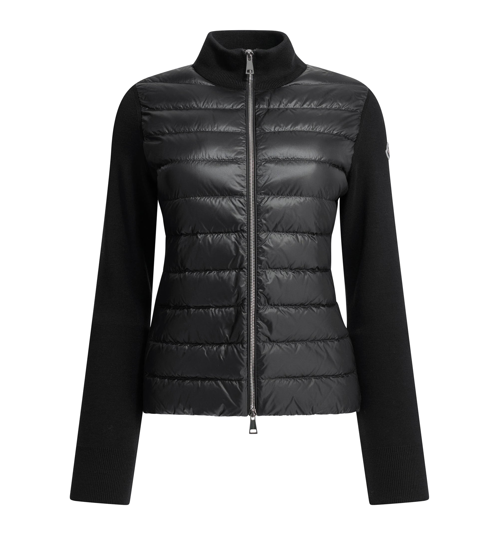 Padded wool cardigan