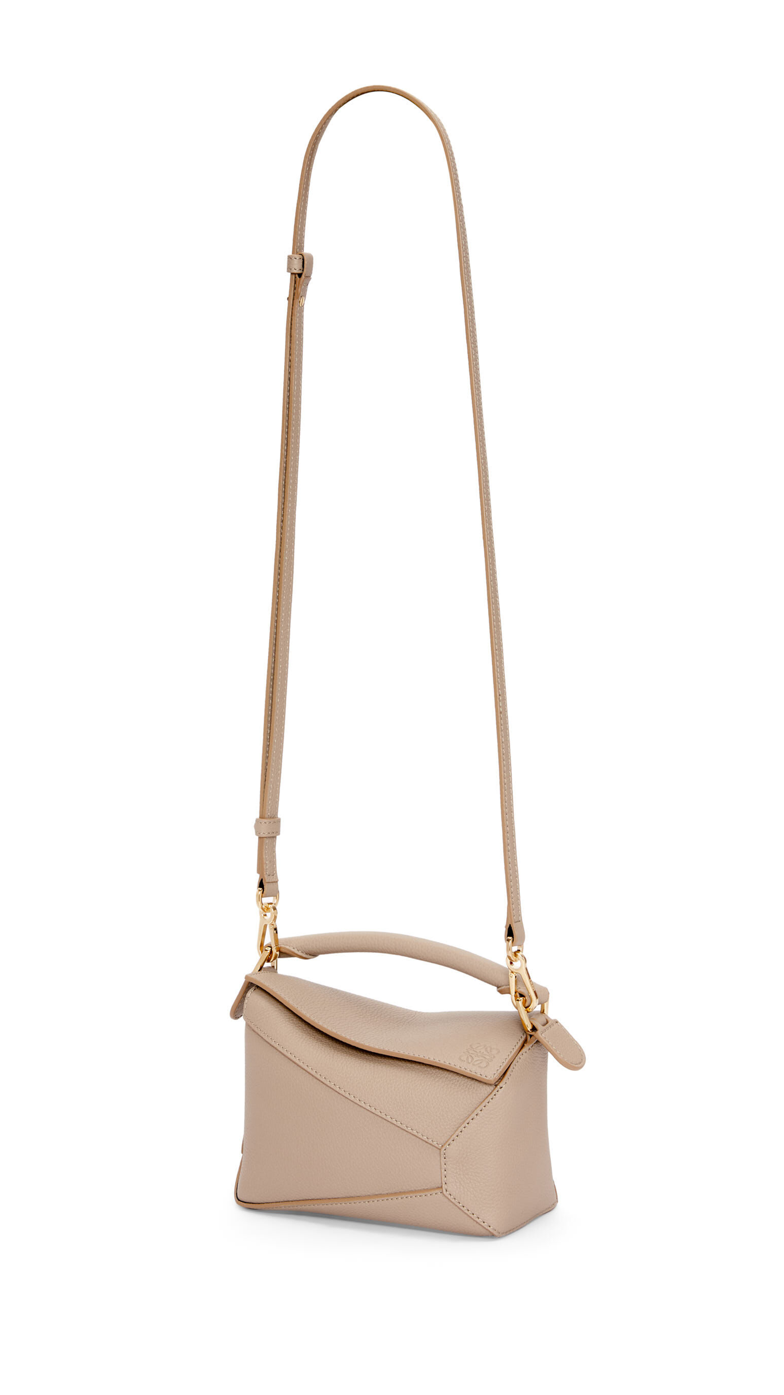 Mini Puzzle Bag in Soft Grained Calfskin - Sand