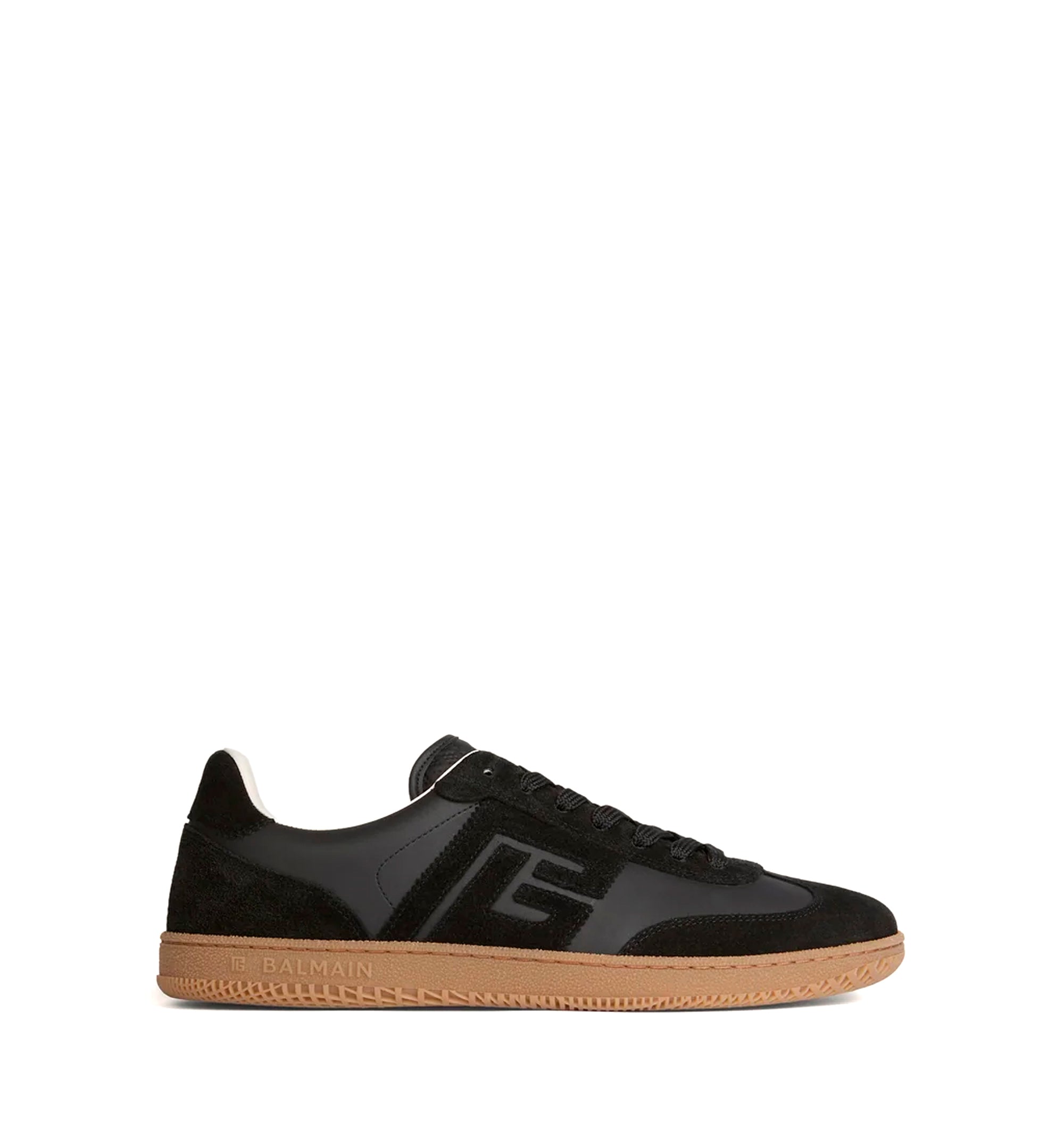 Balmain Swan suede and smooth leather trainers