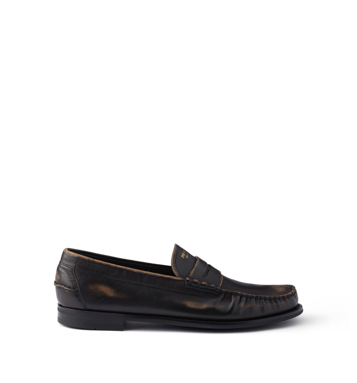 Antiqued leather loafers