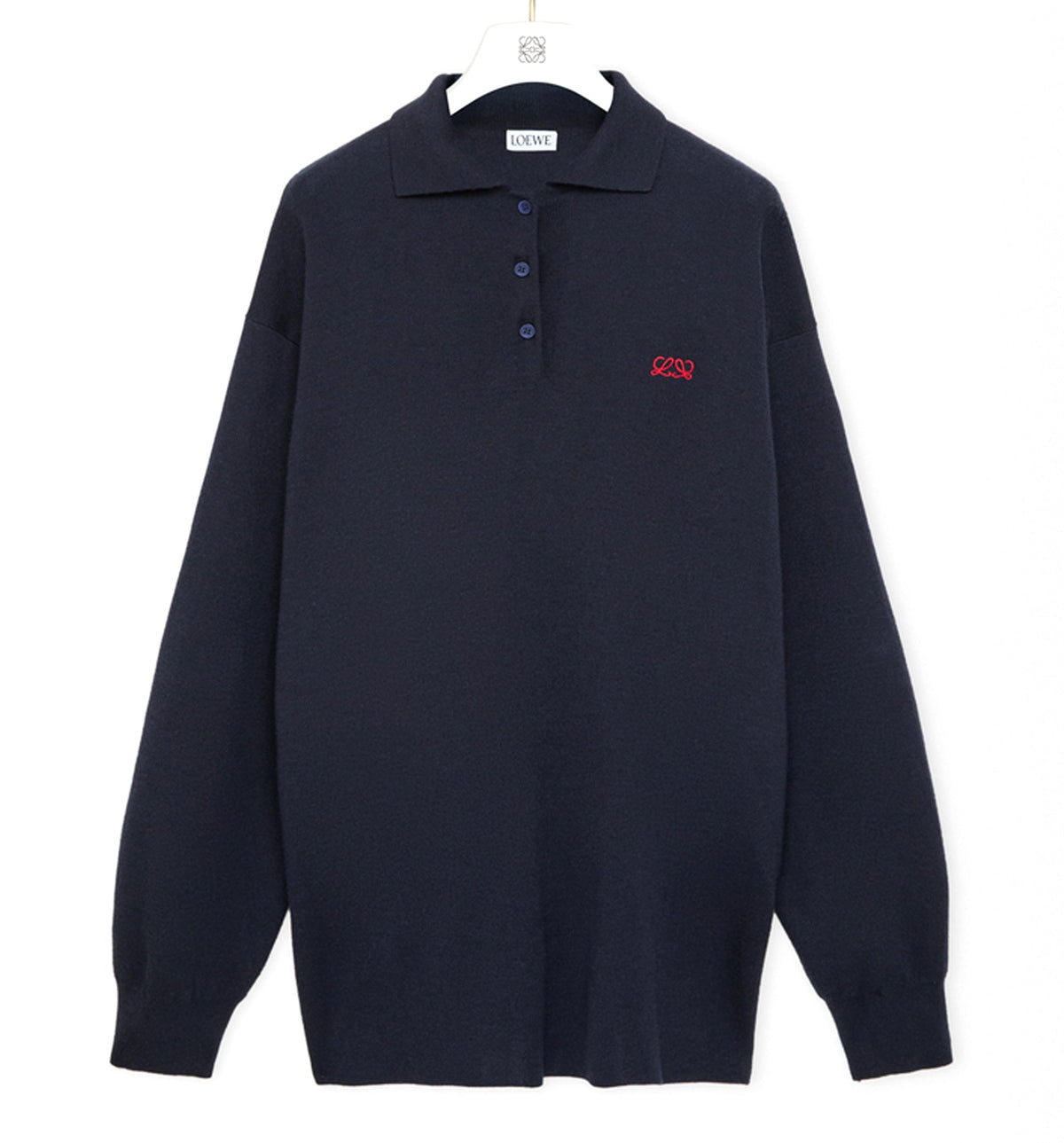Polo sweater in cashmere and silk blend