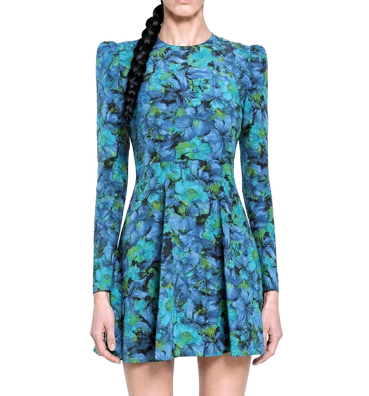 Printed Silk Crepe de Chine Dress