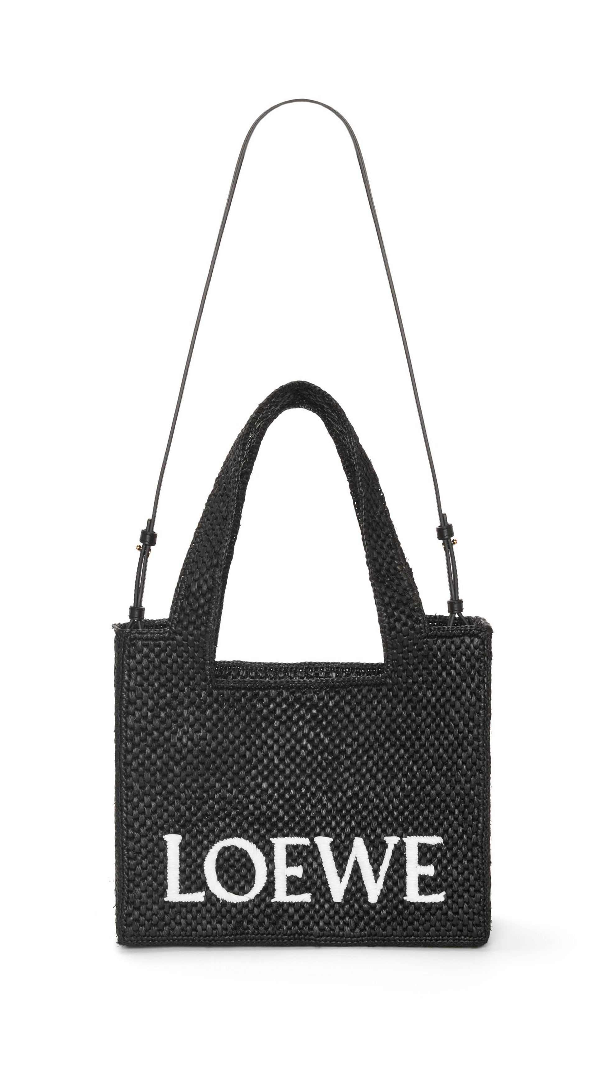 Medium LOEWE Font Tote in Raffia