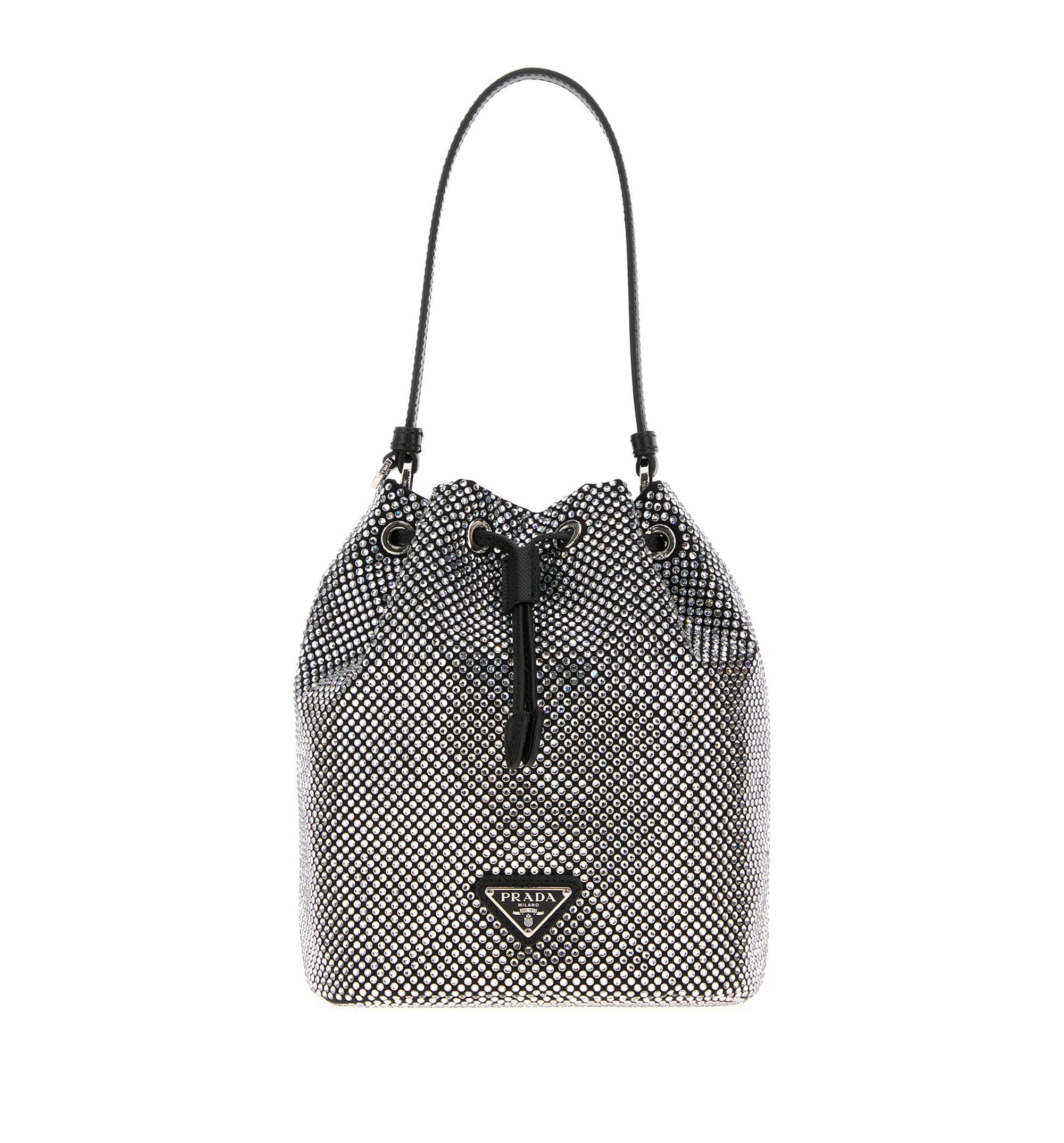 Embellished Satin Bucketet Bag