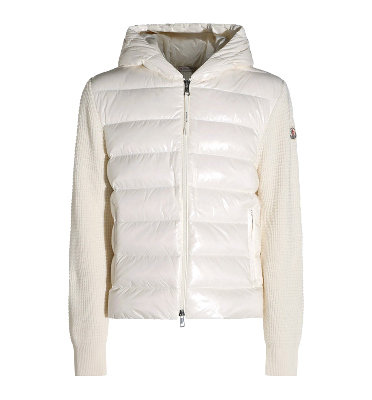 Quilted-panel Waffle-knit Jacket