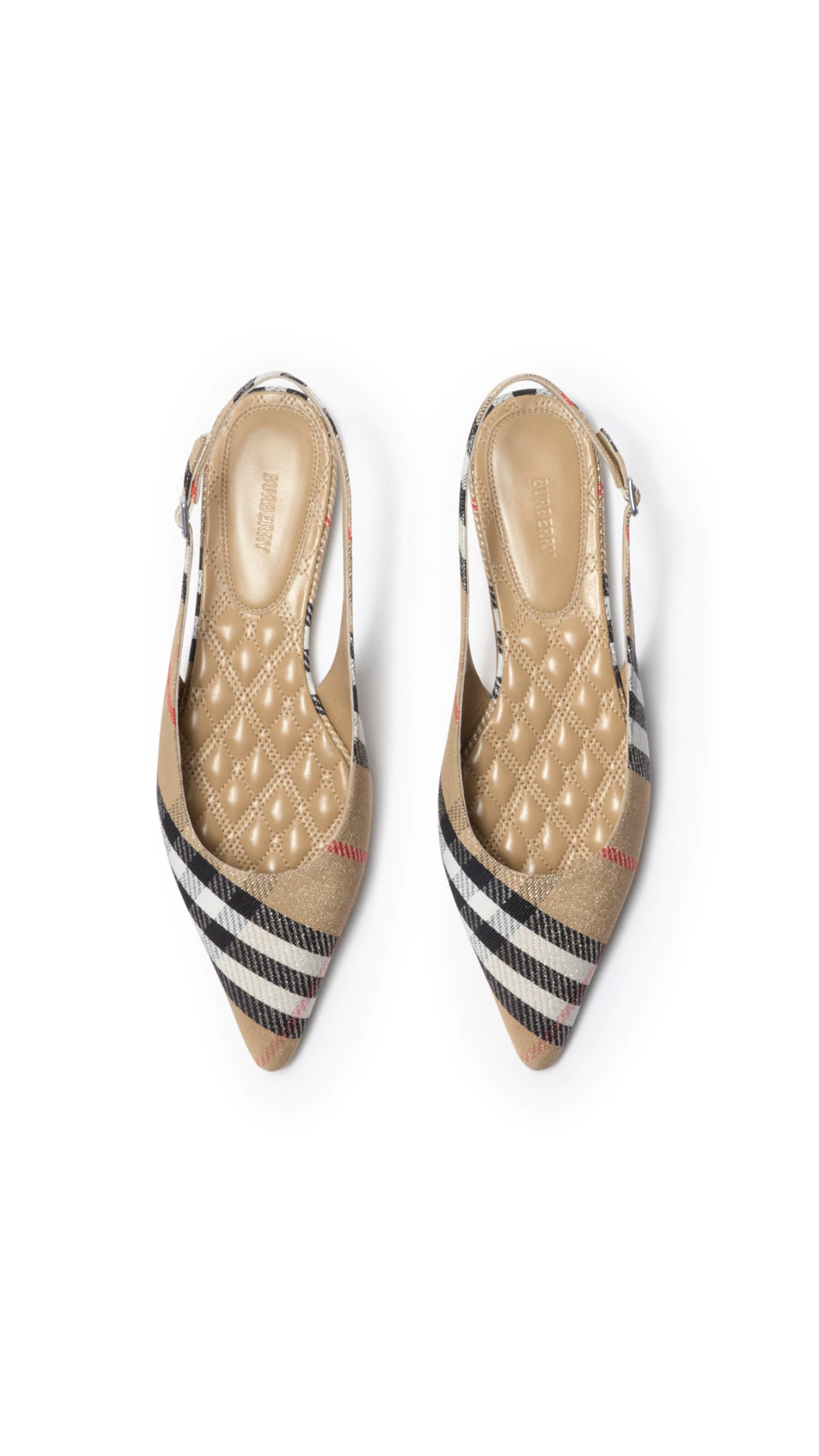 Check Birdie Slingback Flats - Sand