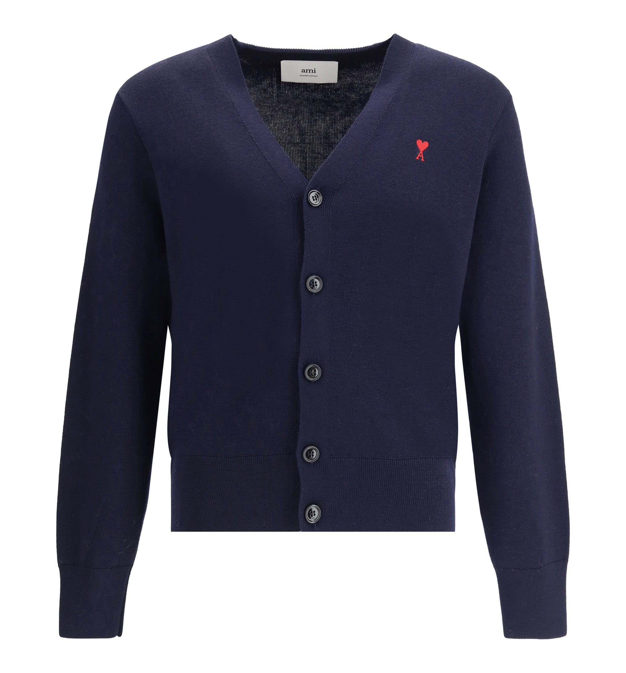 Wool Cardigan With Contrasted Ami De Coeur