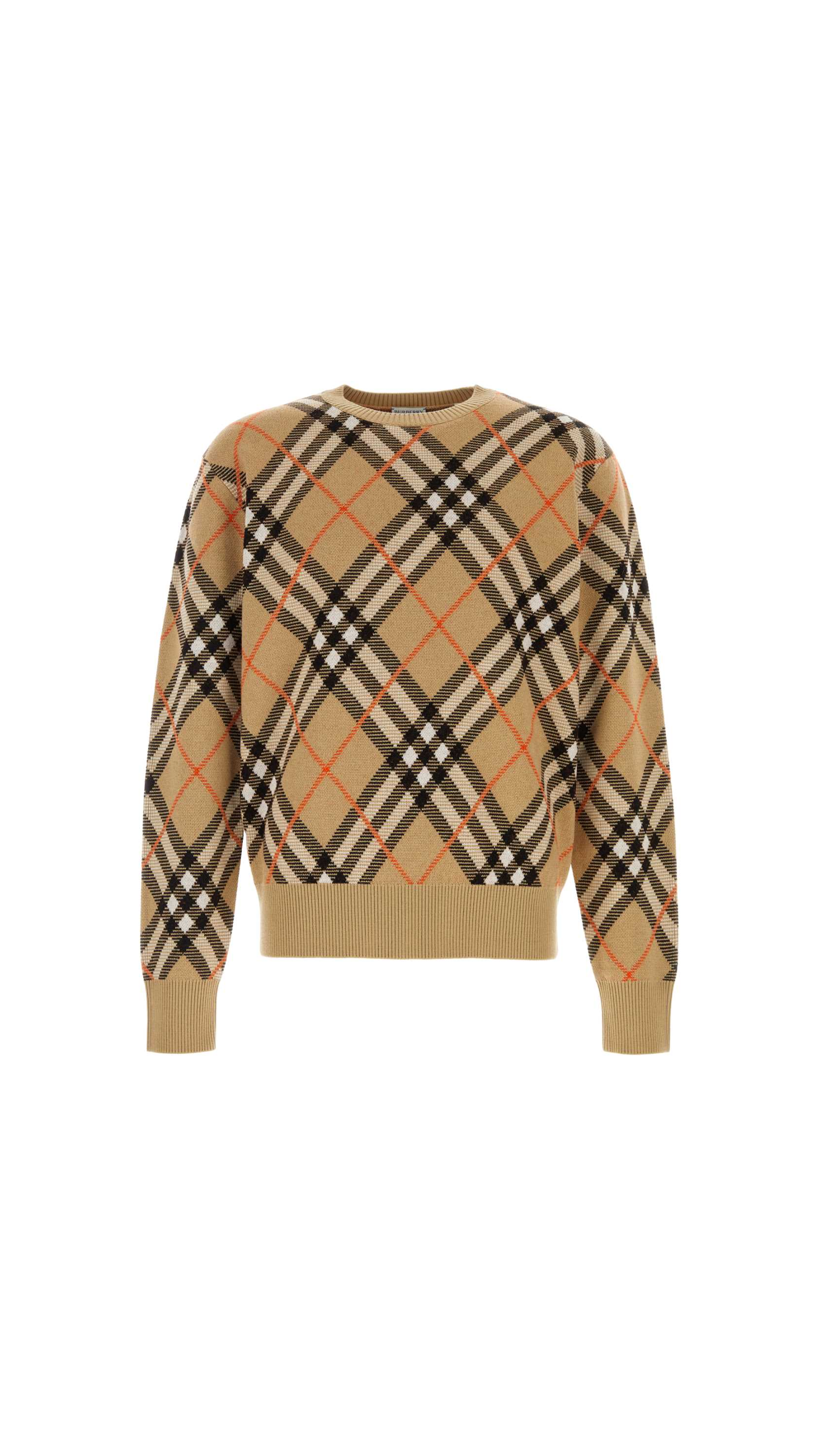 Check Wool And Mohair Sweater - Beige