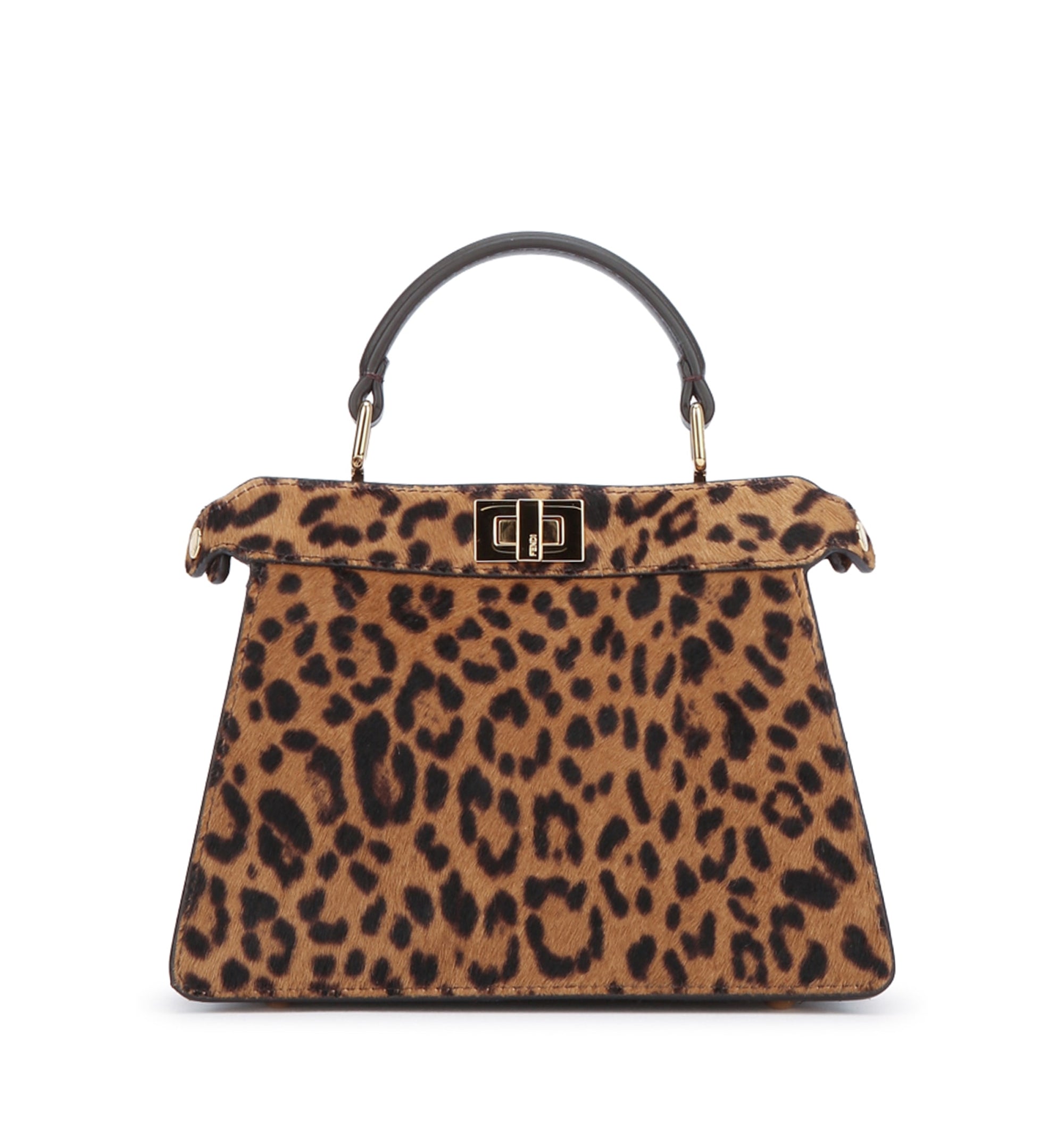 Peekaboo ISeeU Petite Leather Bag With Fendi Leo Print