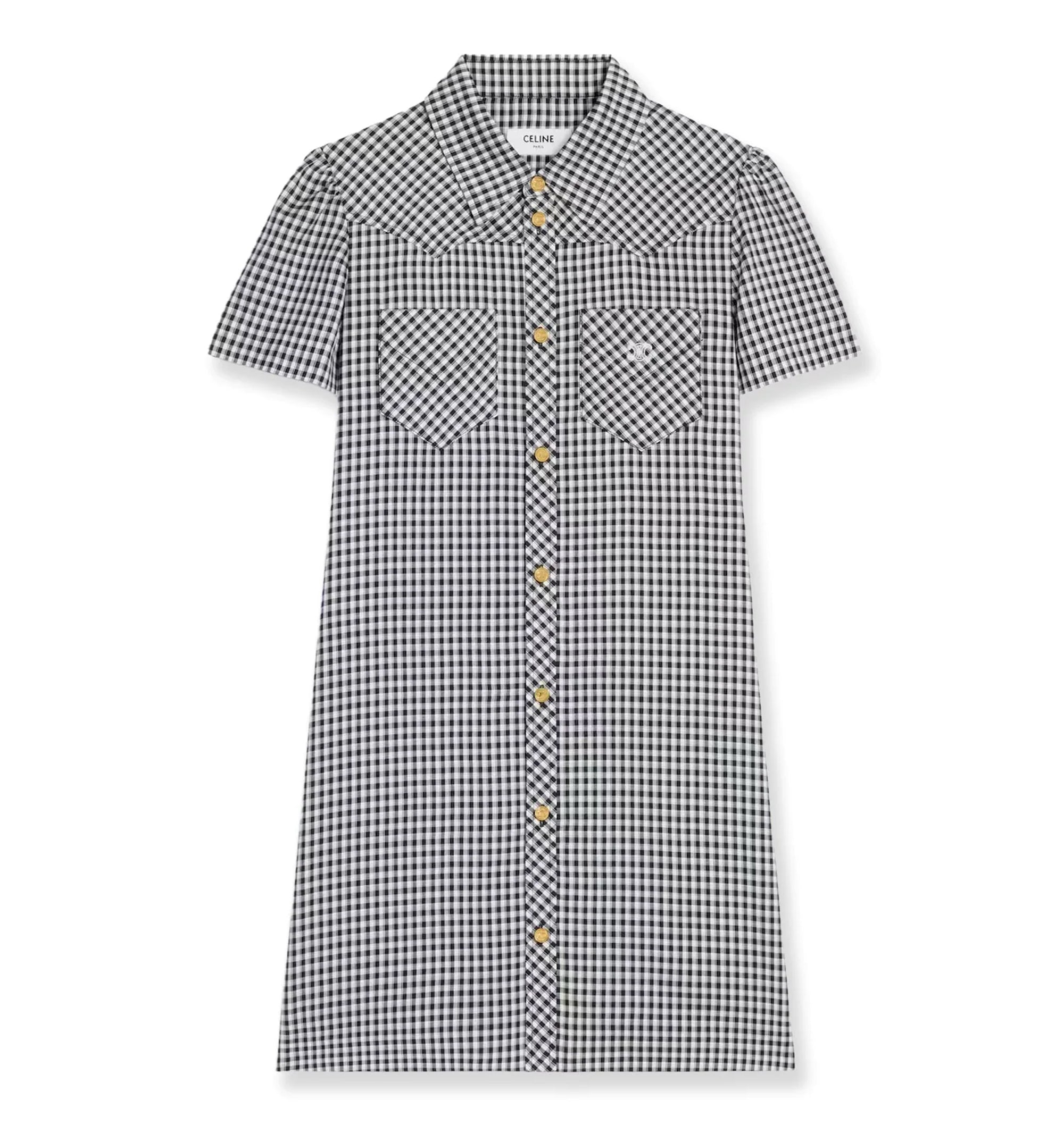 Mini Shirt Dress In Vichy Silk