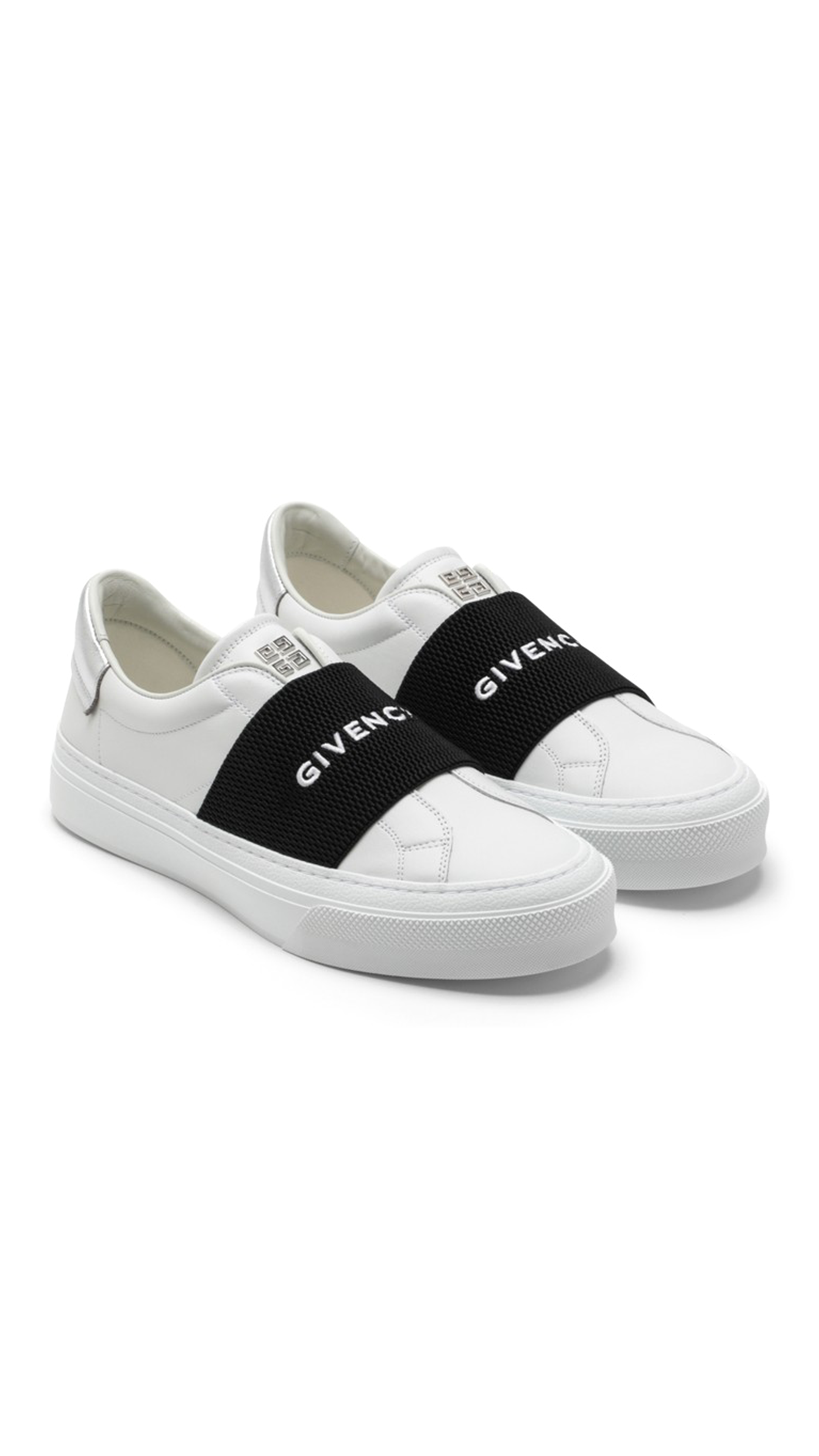 City Sport Sneaker with Logo Strap - White/Black/Silver