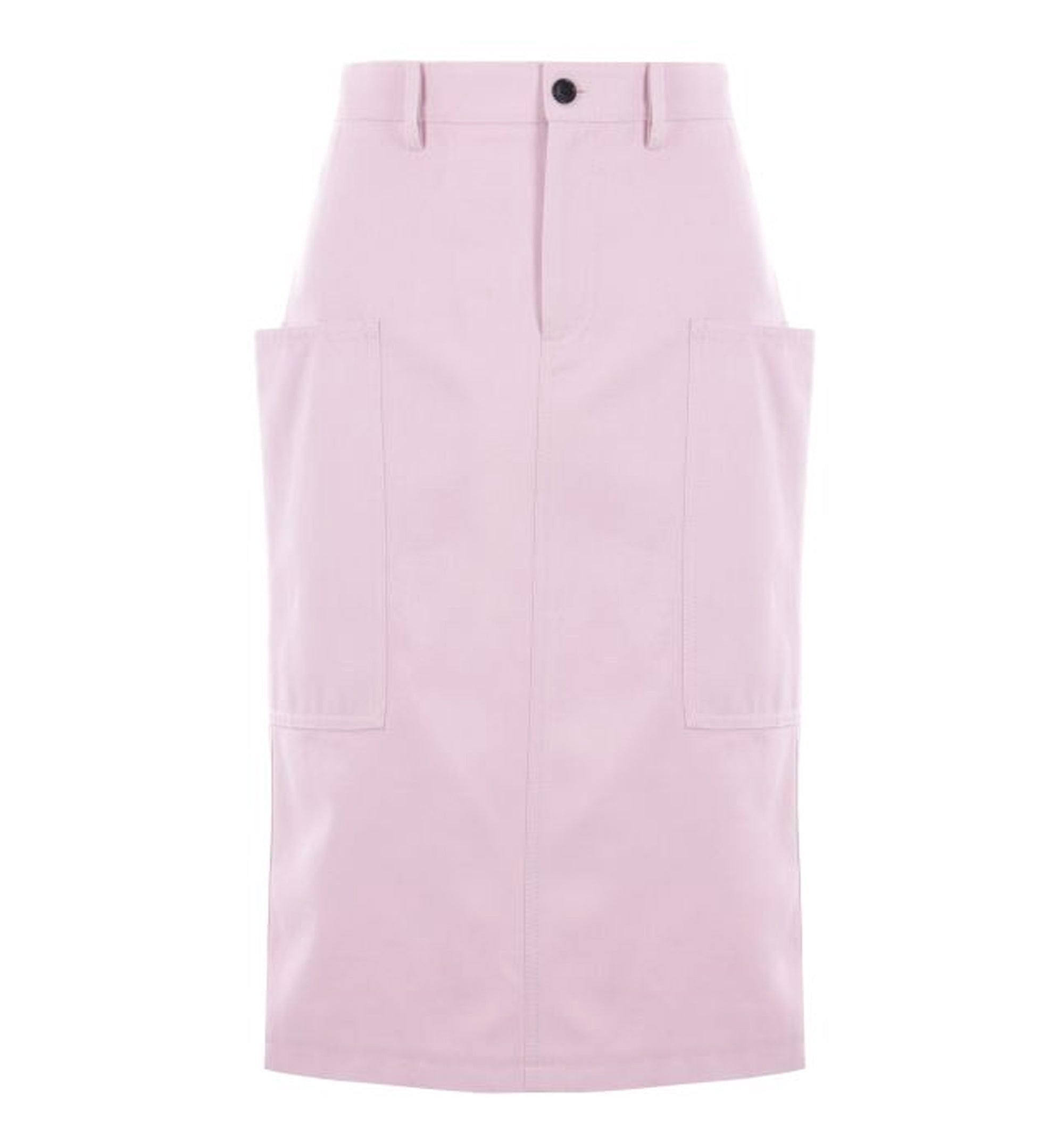 Canvas Midi Skirt With Logo Embroidery