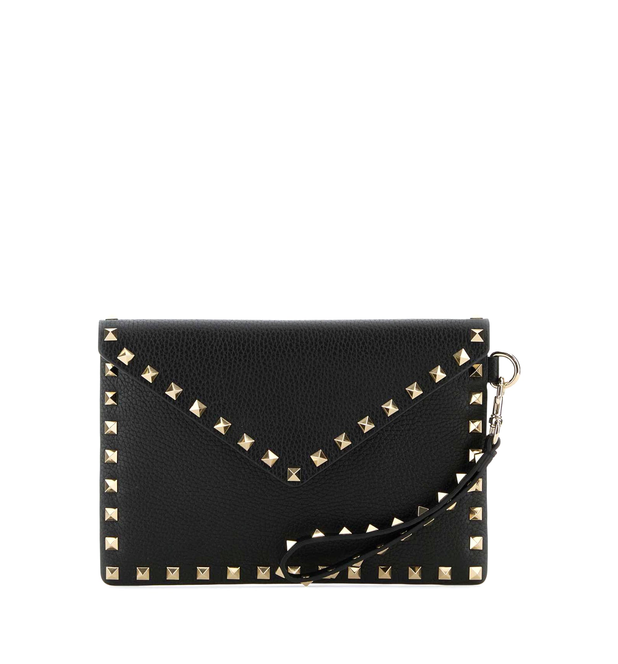 Rockstud Grainy Calfskin Envelope Pouch