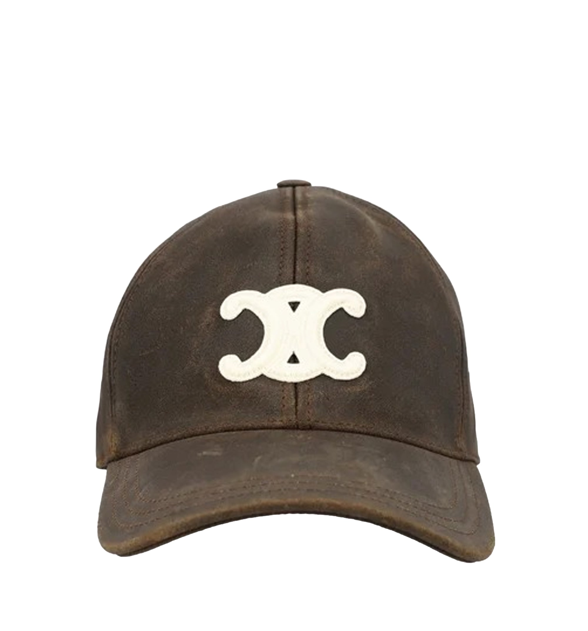 Triomphe Baseball Cap In Waxed Suede Calfskin